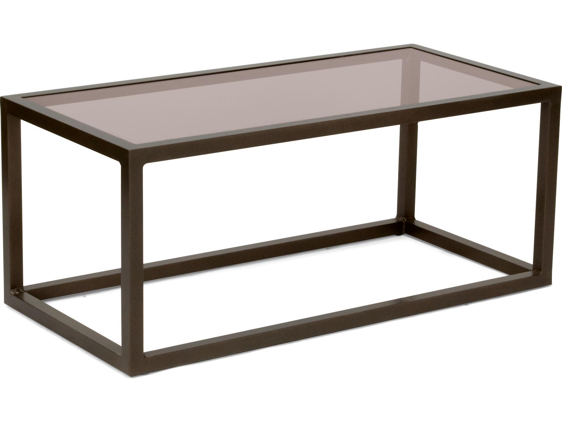 Woodard Salona By Joe Ruggiero Aluminum Rectangular Glass Top Outdoor Coffee Table