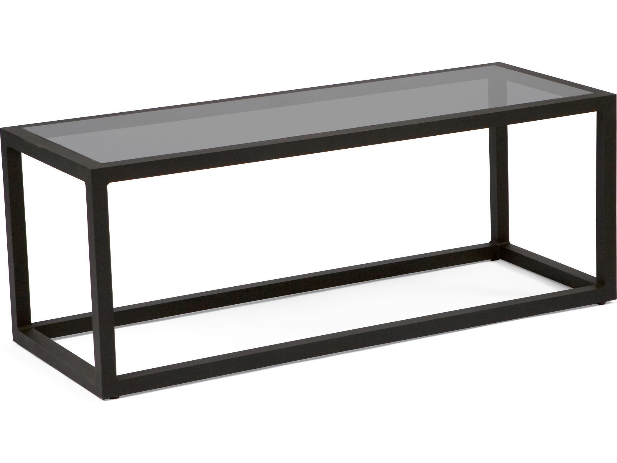 Woodard Salona By Joe Ruggiero Aluminum Rectangular Glass Top Outdoor Coffee Table