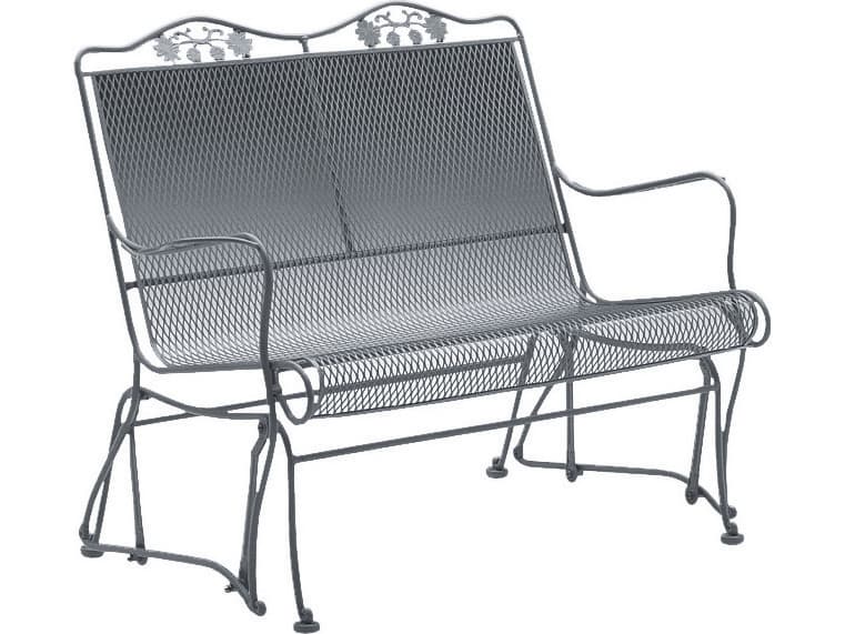 Woodard Briarwood Wrought Iron High Back Gliding Outdoor Patio Loveseat