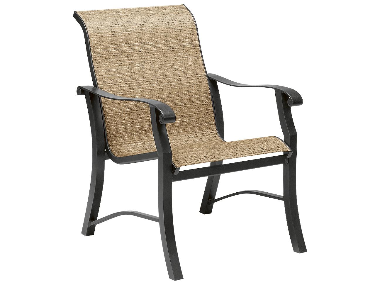 Woodard Cortland Sling Aluminum Outdoor Dining Arm Chair