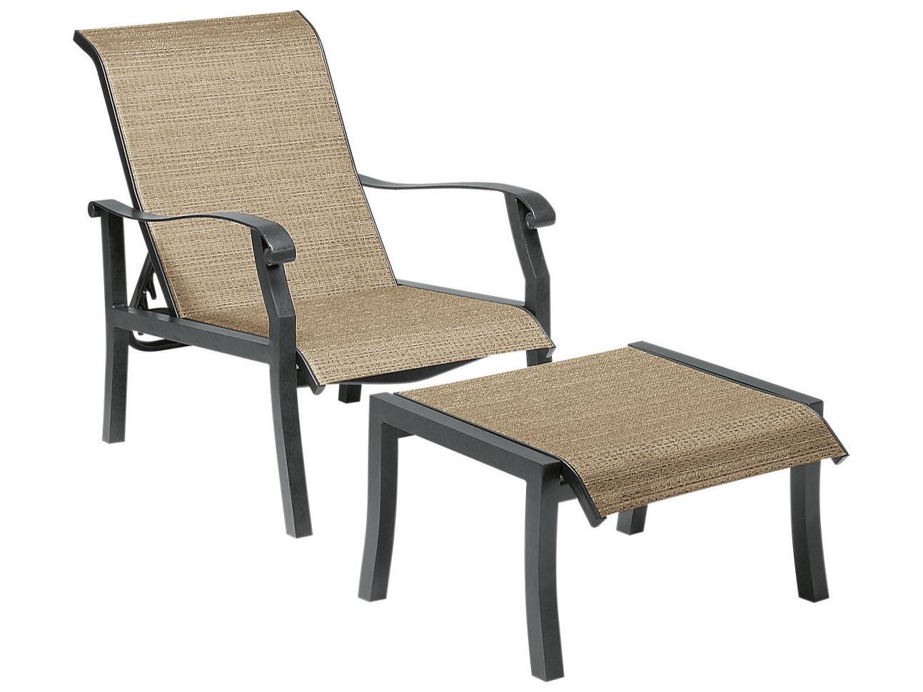 Woodard Cortland Sling Aluminum Adjustable Patio Lounge Chair