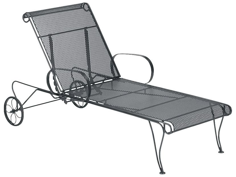 Woodard Universal Wrought Iron Adjustable Outdoor Chaise Lounge