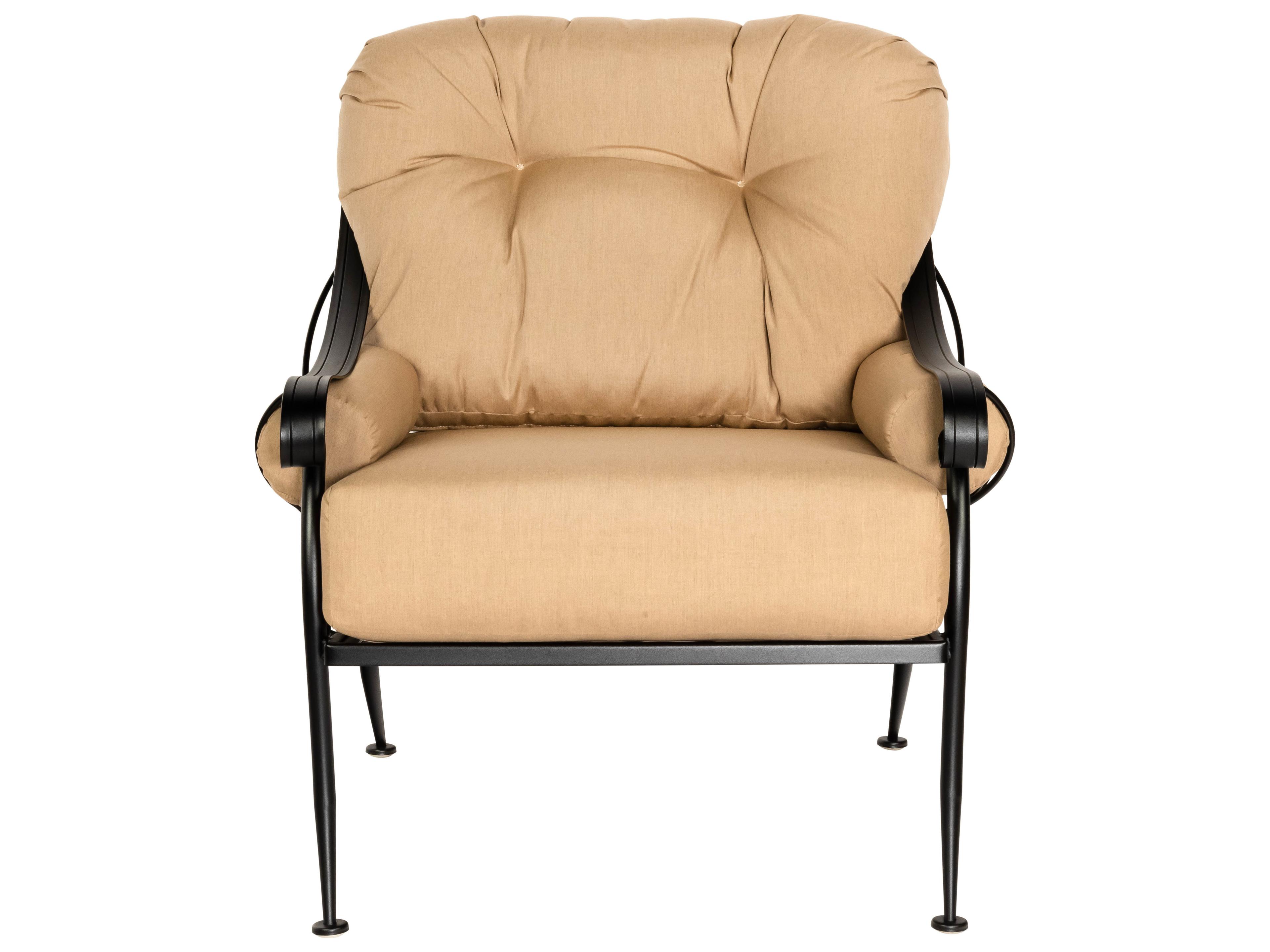 Woodard Derby Cushion Wrought Iron Patio Lounge Chair