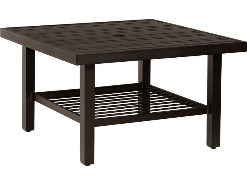 Woodard Tri-slat Aluminum Square Patio Coffee Table