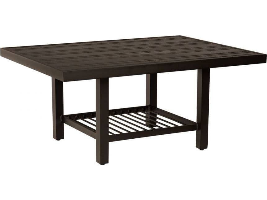 Woodard Tri-slat Aluminum Rectangular Outdoor Patio Coffee Table