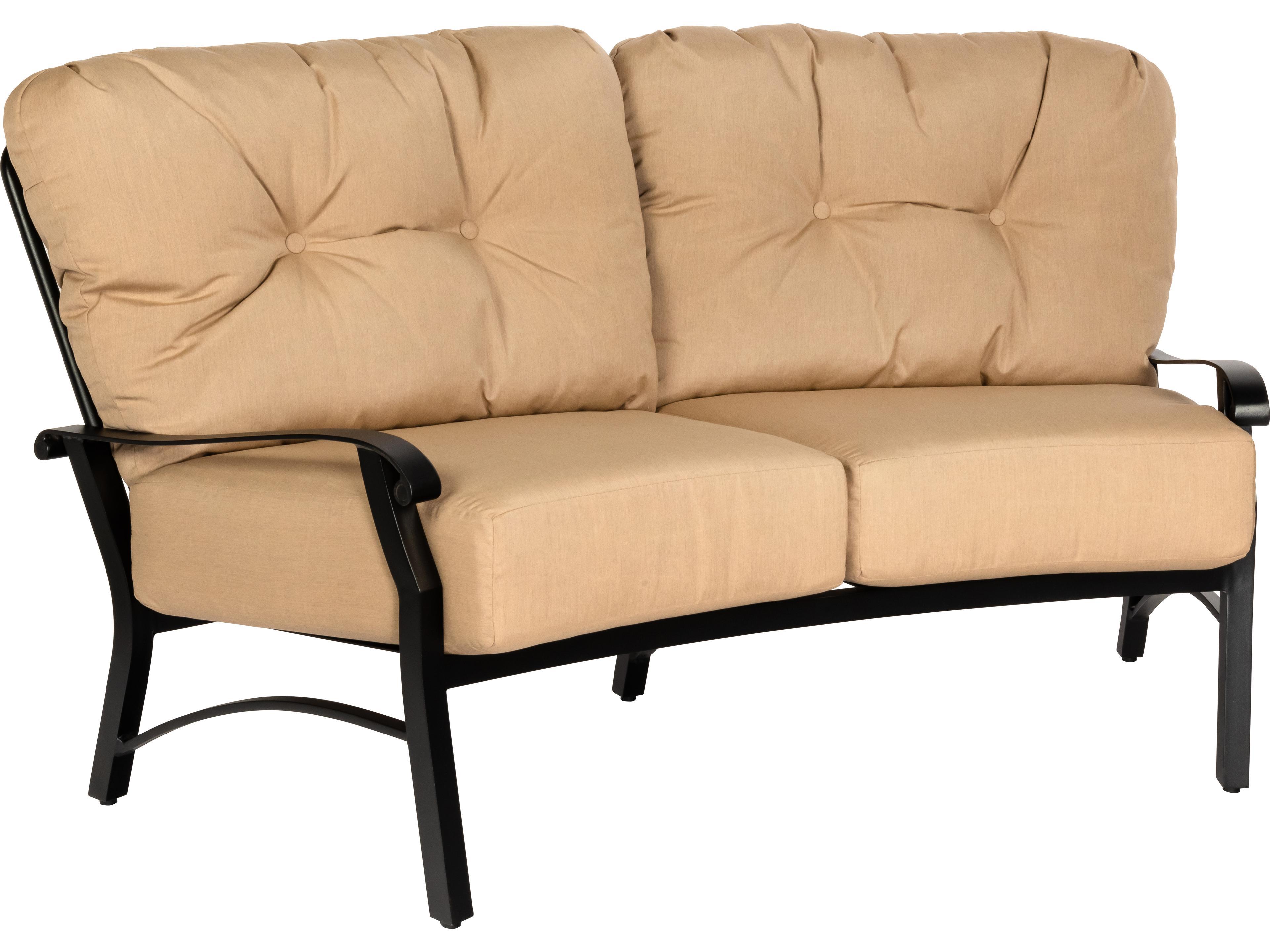 Woodard Cortland Cushion Aluminum Crescent Patio Loveseat