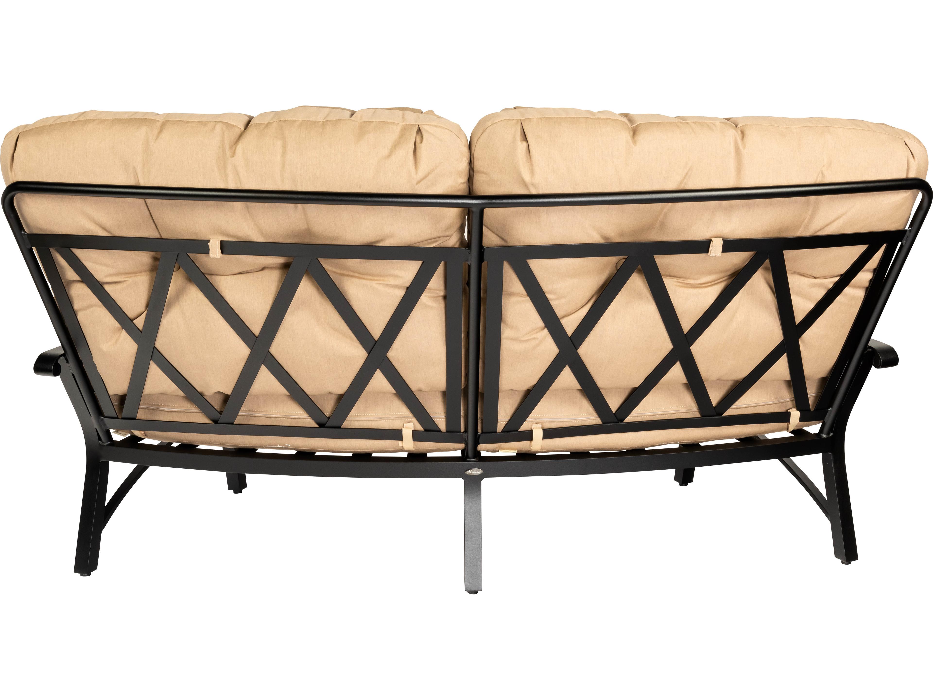 Woodard Cortland Cushion Aluminum Crescent Patio Loveseat