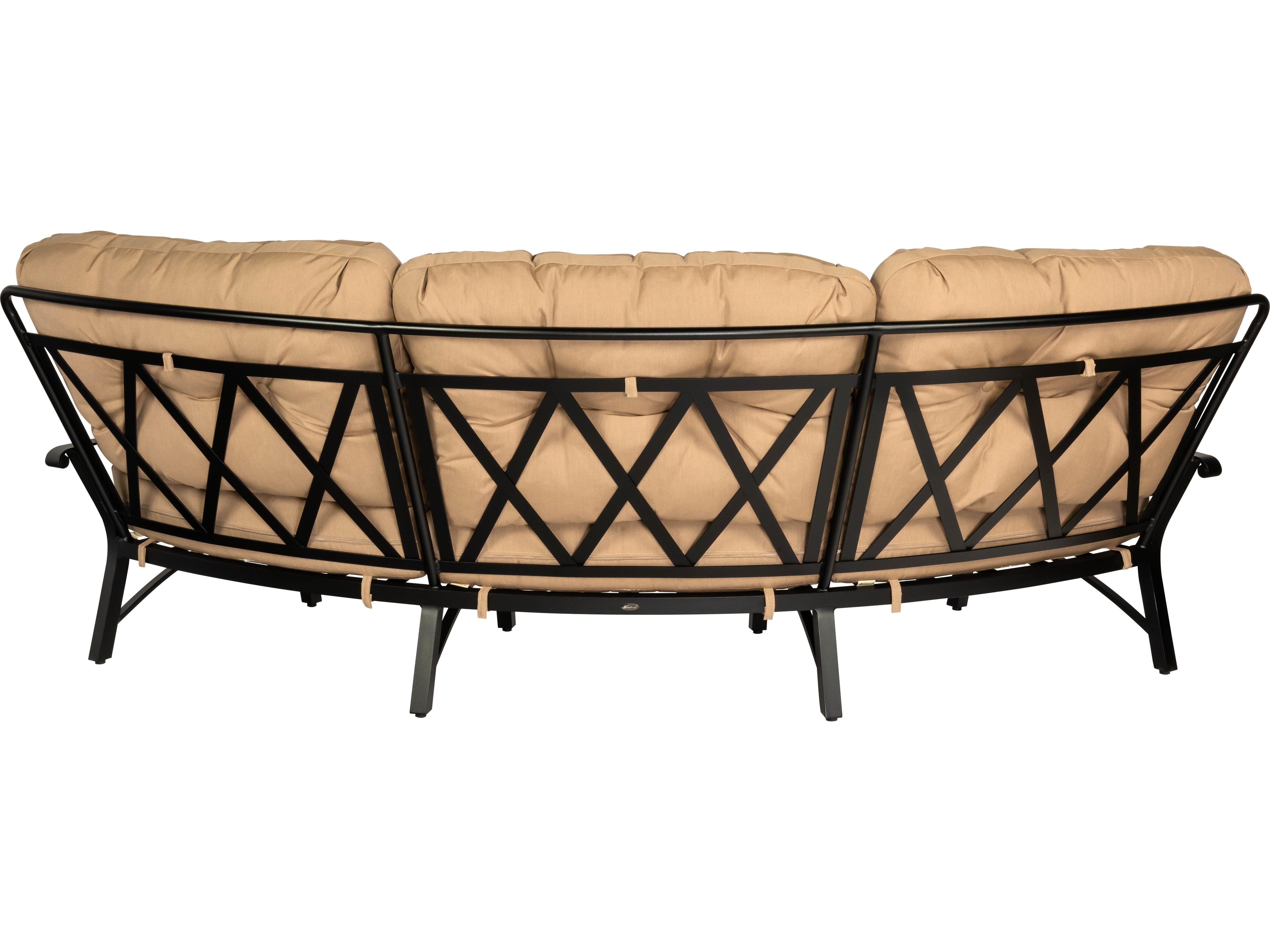 Woodard Cortland Cushion Aluminum Crescent Curved Patio Sofa