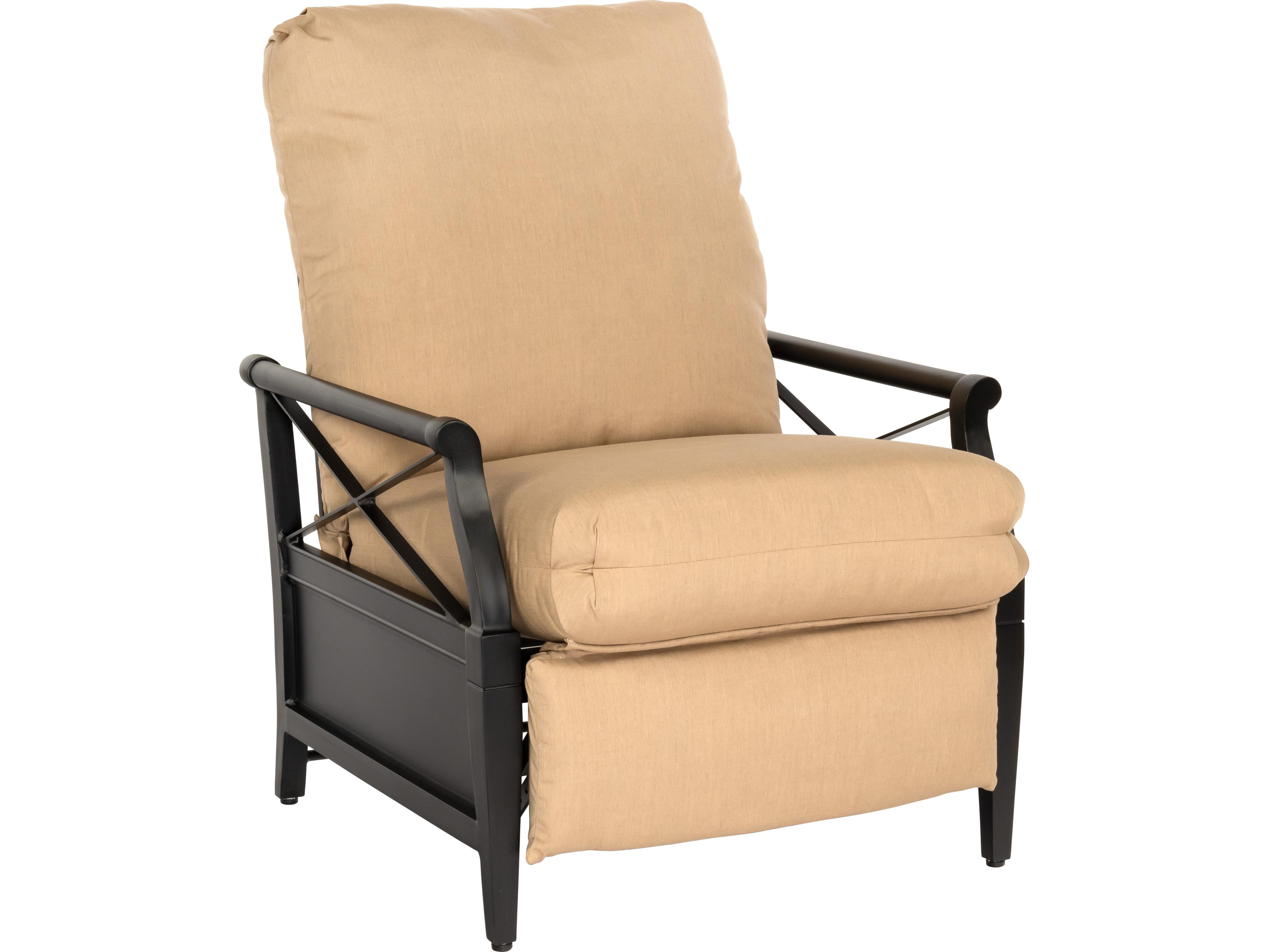 Woodard Andover Cushion Aluminum Recliner Outdoor Lounge Chair