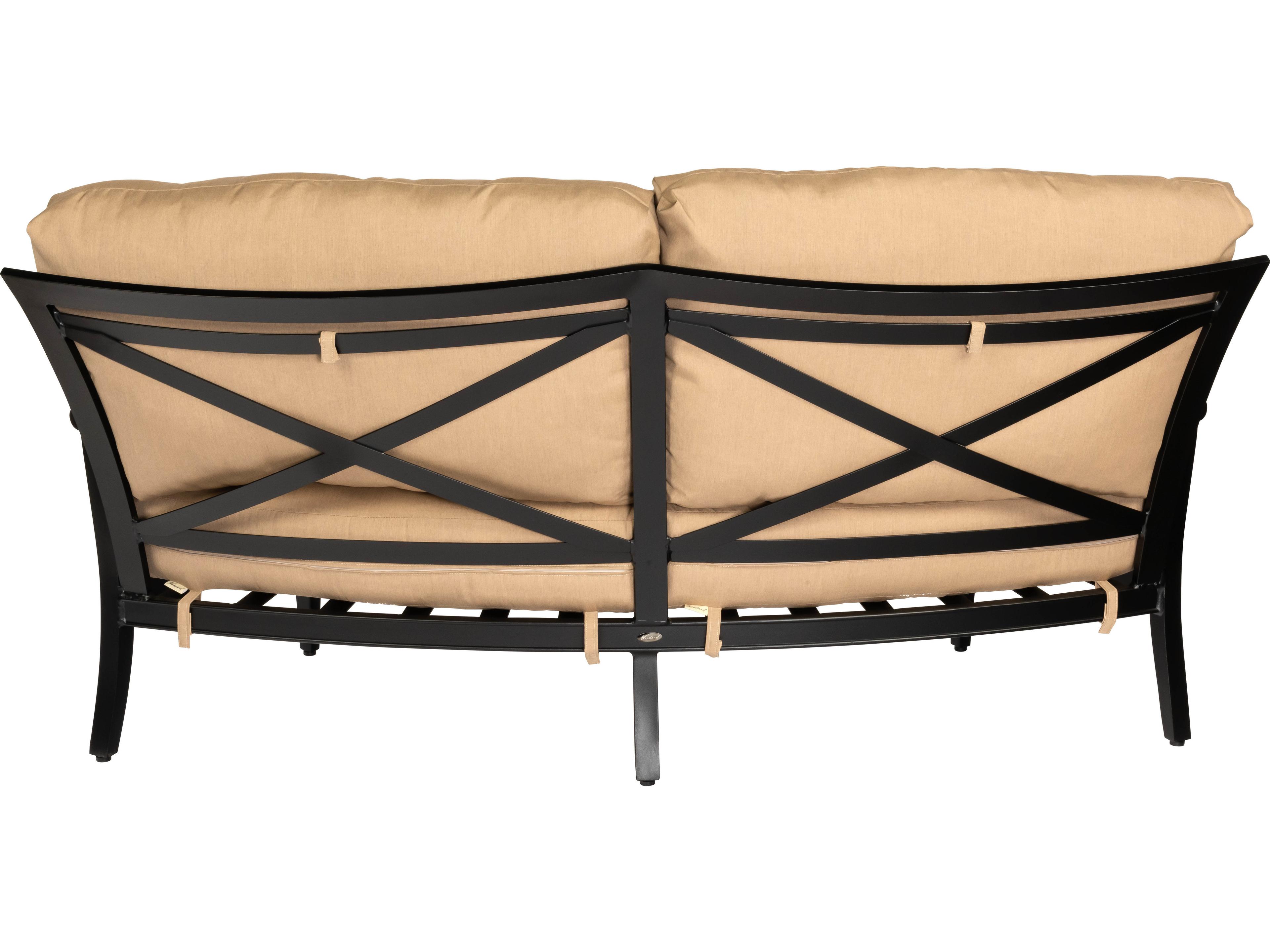 Woodard Andover Cushion Aluminum Crescent Outdoor Patio Loveseat