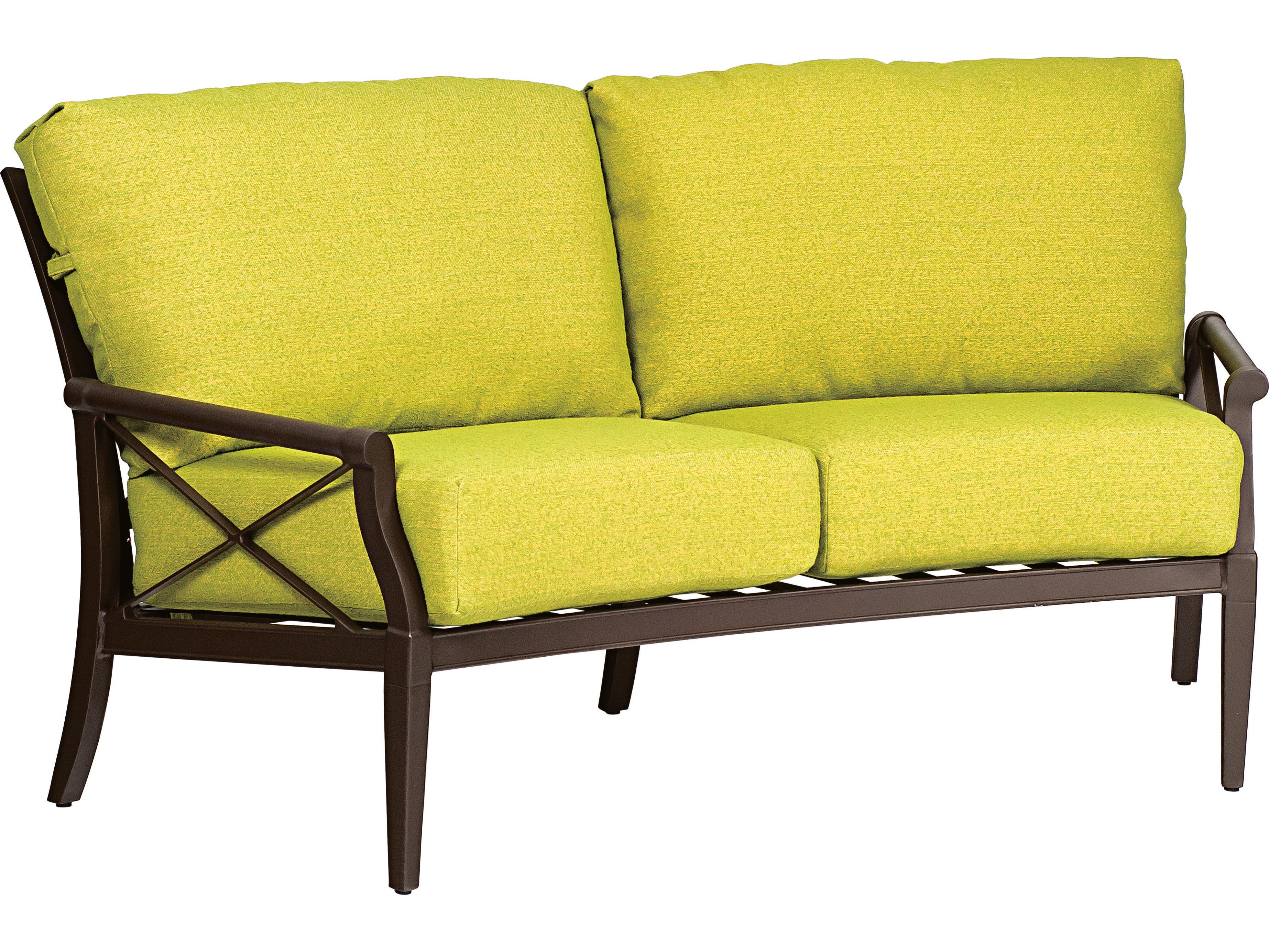 Woodard Andover Cushion Aluminum Crescent Outdoor Patio Loveseat