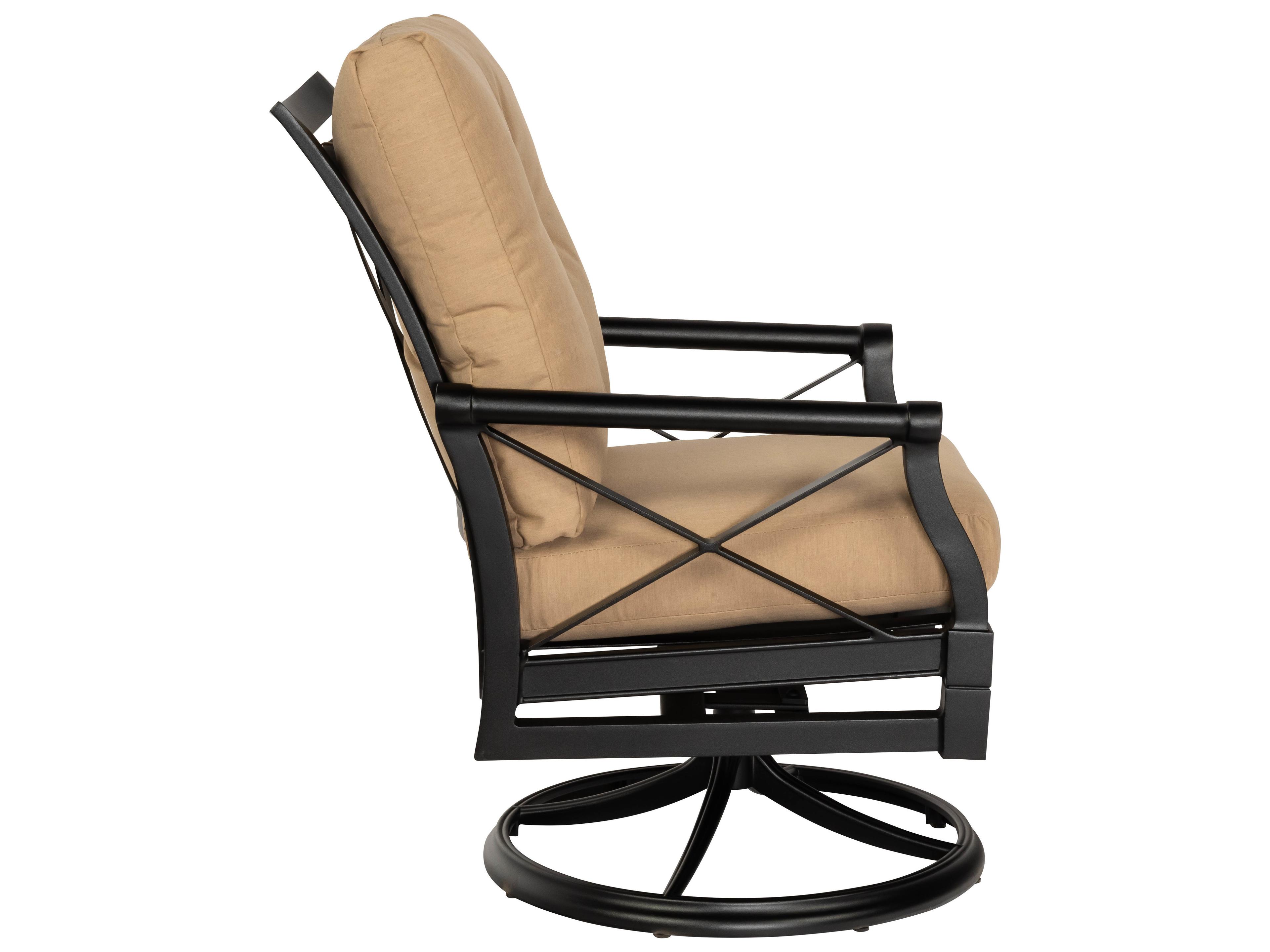 Woodard Andover Cushion Aluminum Swivel Rocker Patio Dining Arm Chair
