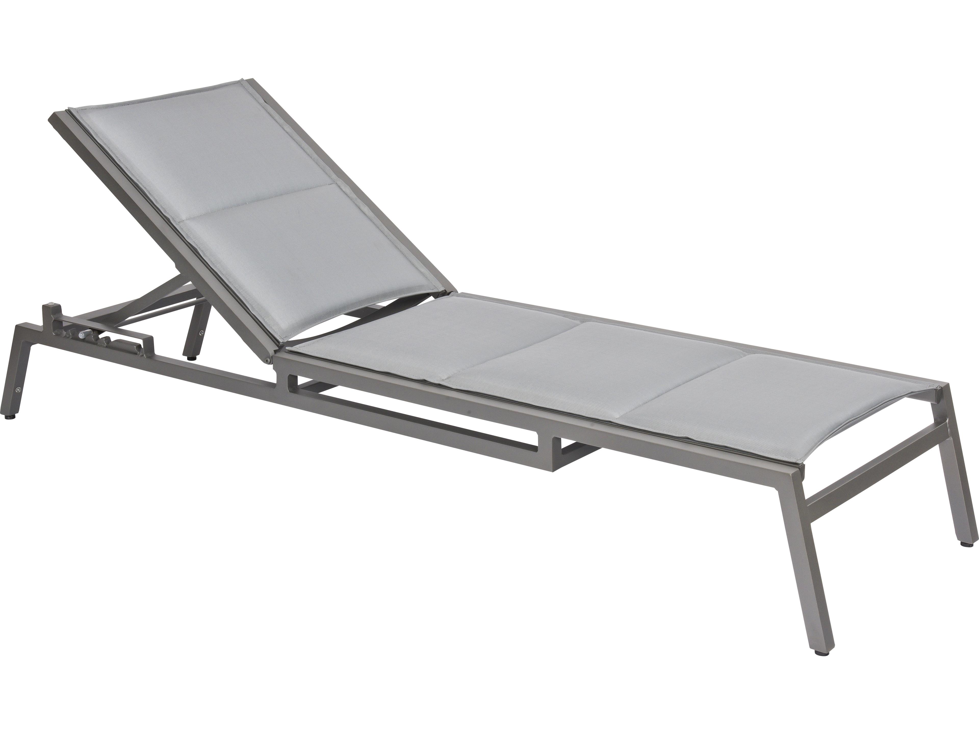Woodard Palm Coast Padded Sling Aluminum Stackable Adjustable Outdoor Chaise Lounge