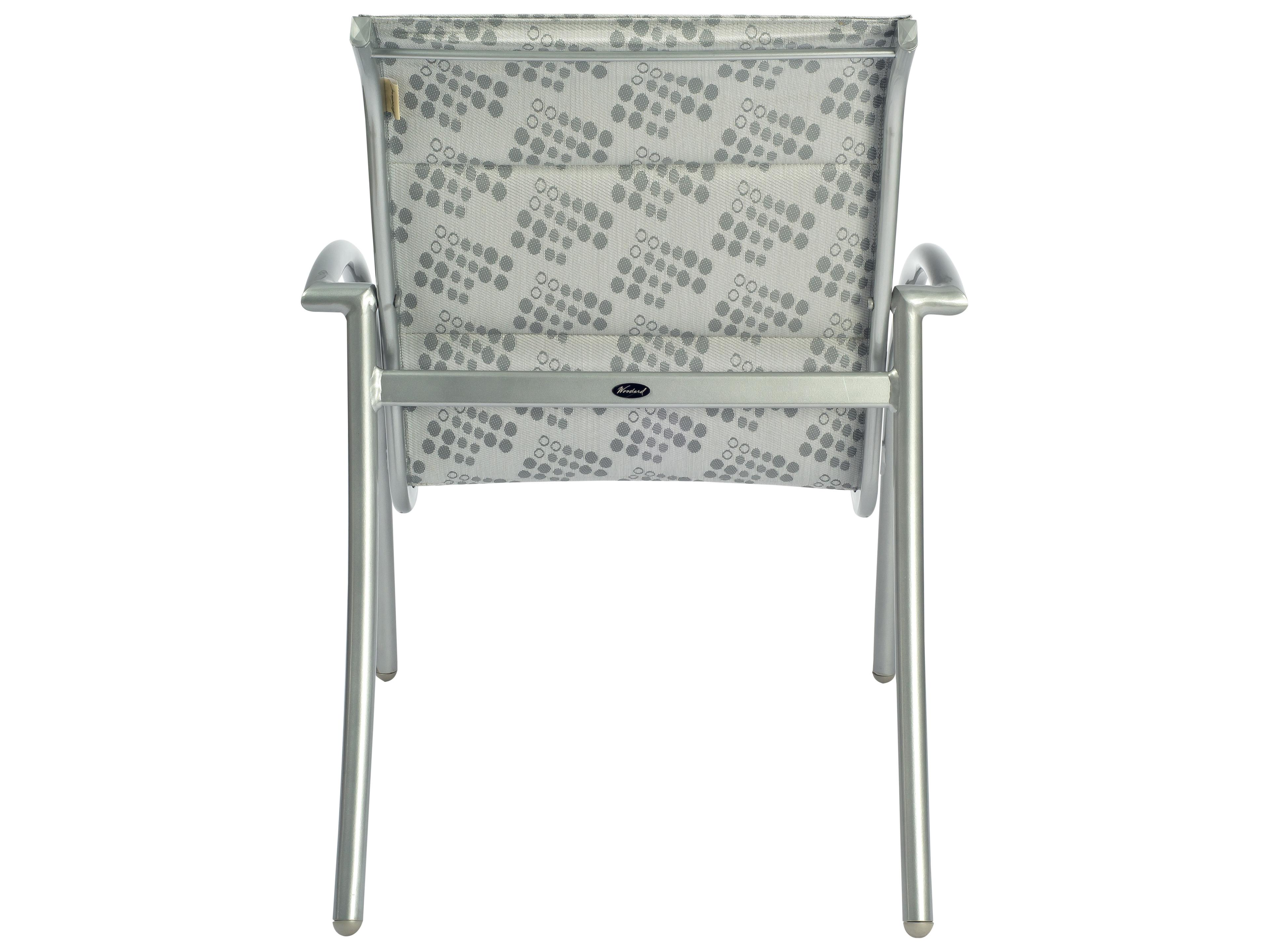 Woodard Tribeca Padded Sling Aluminum Stackable Patio Dining Arm Chair