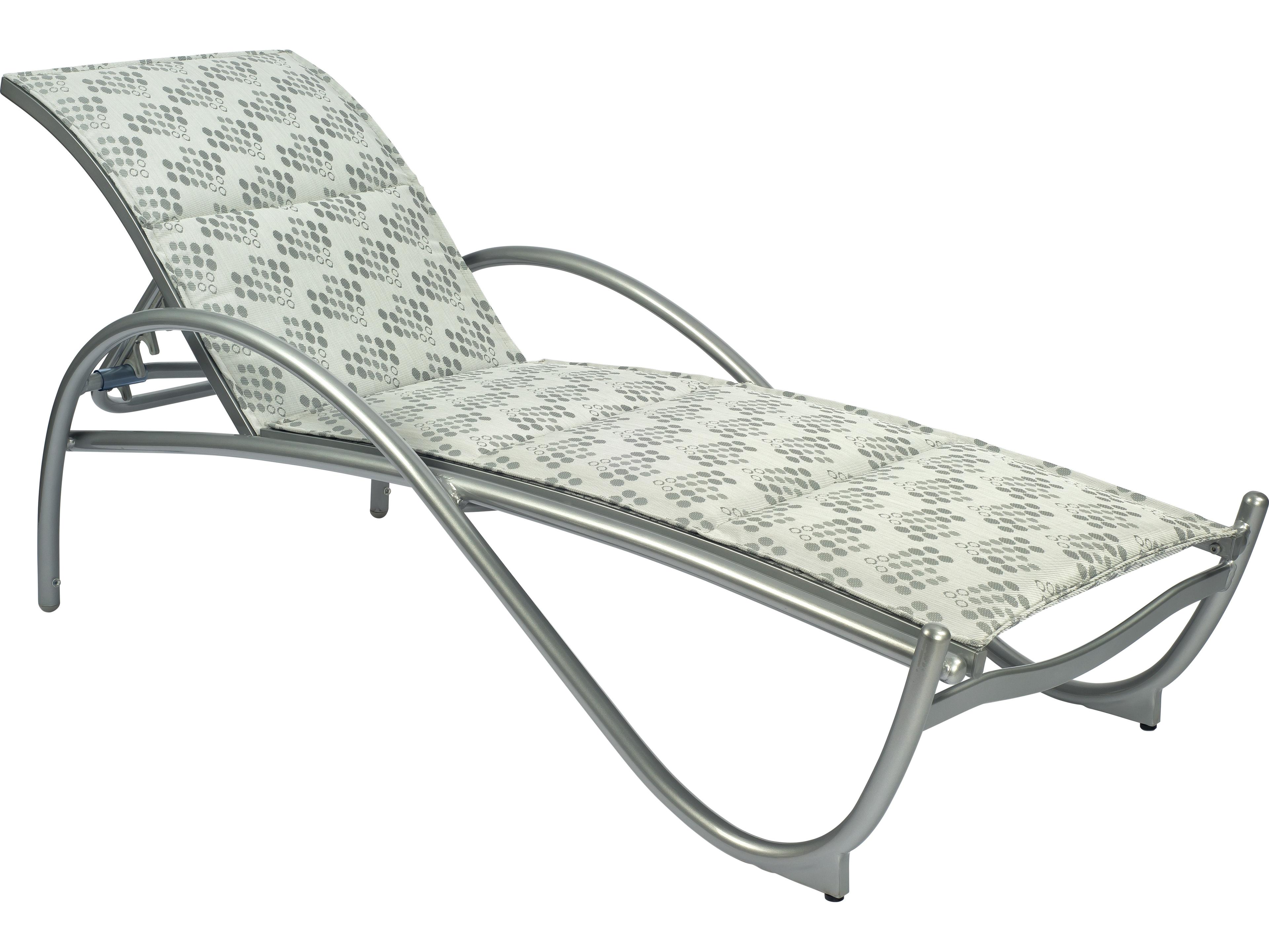 Woodard Tribeca Padded Sling Aluminum Stackable Adjustable Outdoor Chaise Lounge