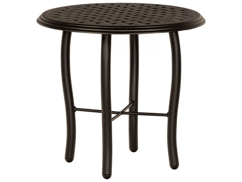 Woodard Thatch Aluminum Round Outdoor Patio End Table