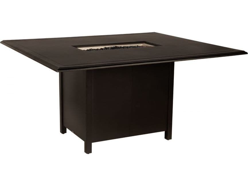 Woodard Solid Cast Coffee Height Aluminum Rectangular Outdoor Fire Pit Table