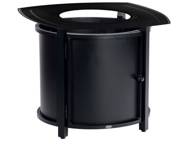 Woodard Solid Cast Aluminum Square Chat Height Outdoor Fire Pit Table