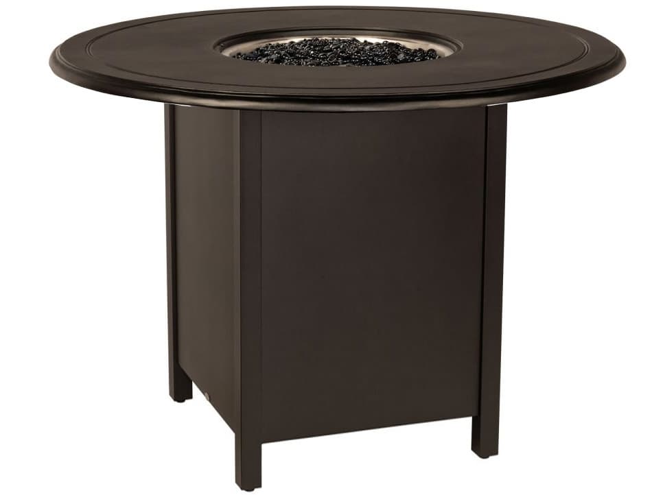 Woodard Solid Cast Coffee Height Aluminum Round Outdoor Patio Fire Pit Table