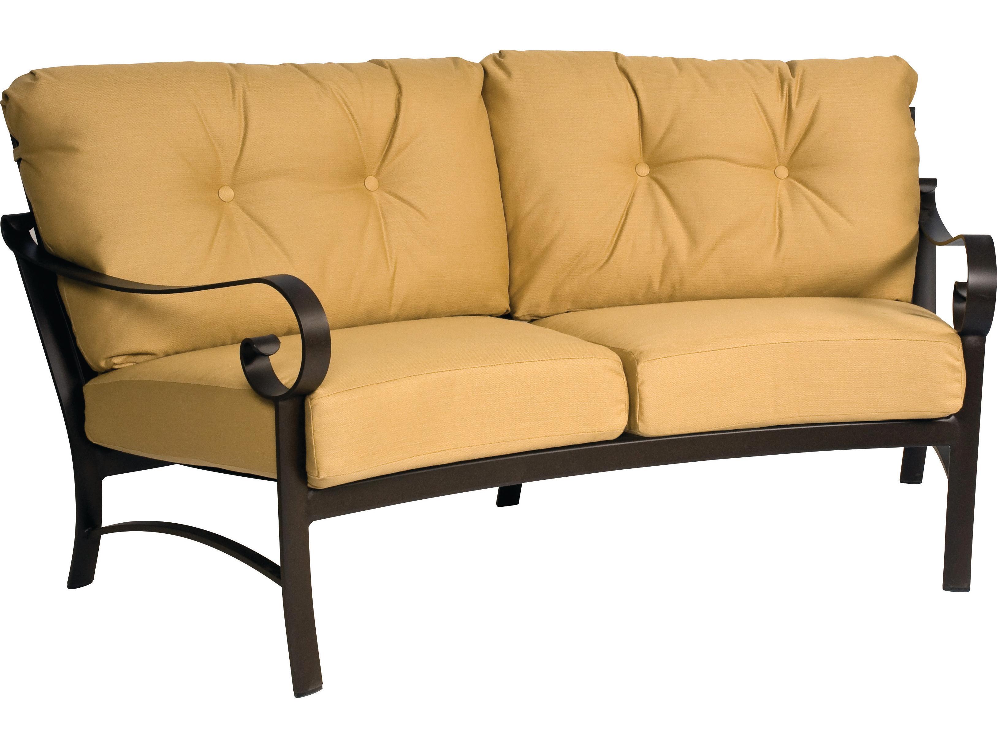 Woodard Belden Cushion Aluminum Crescent Outdoor Loveseat