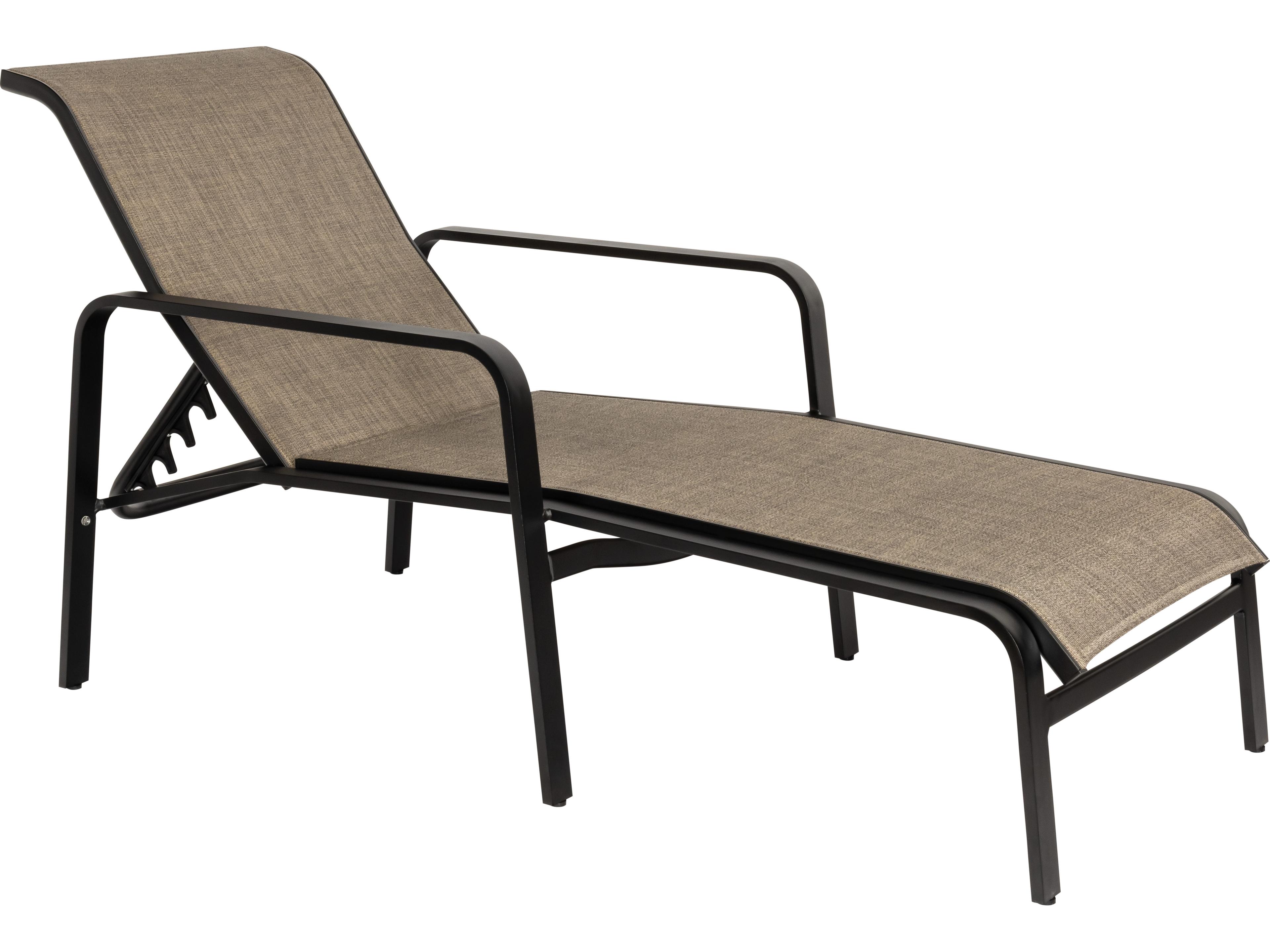 Woodard Landings Sling Aluminum Stackable Adjustable Outdoor Patio Chaise Lounge
