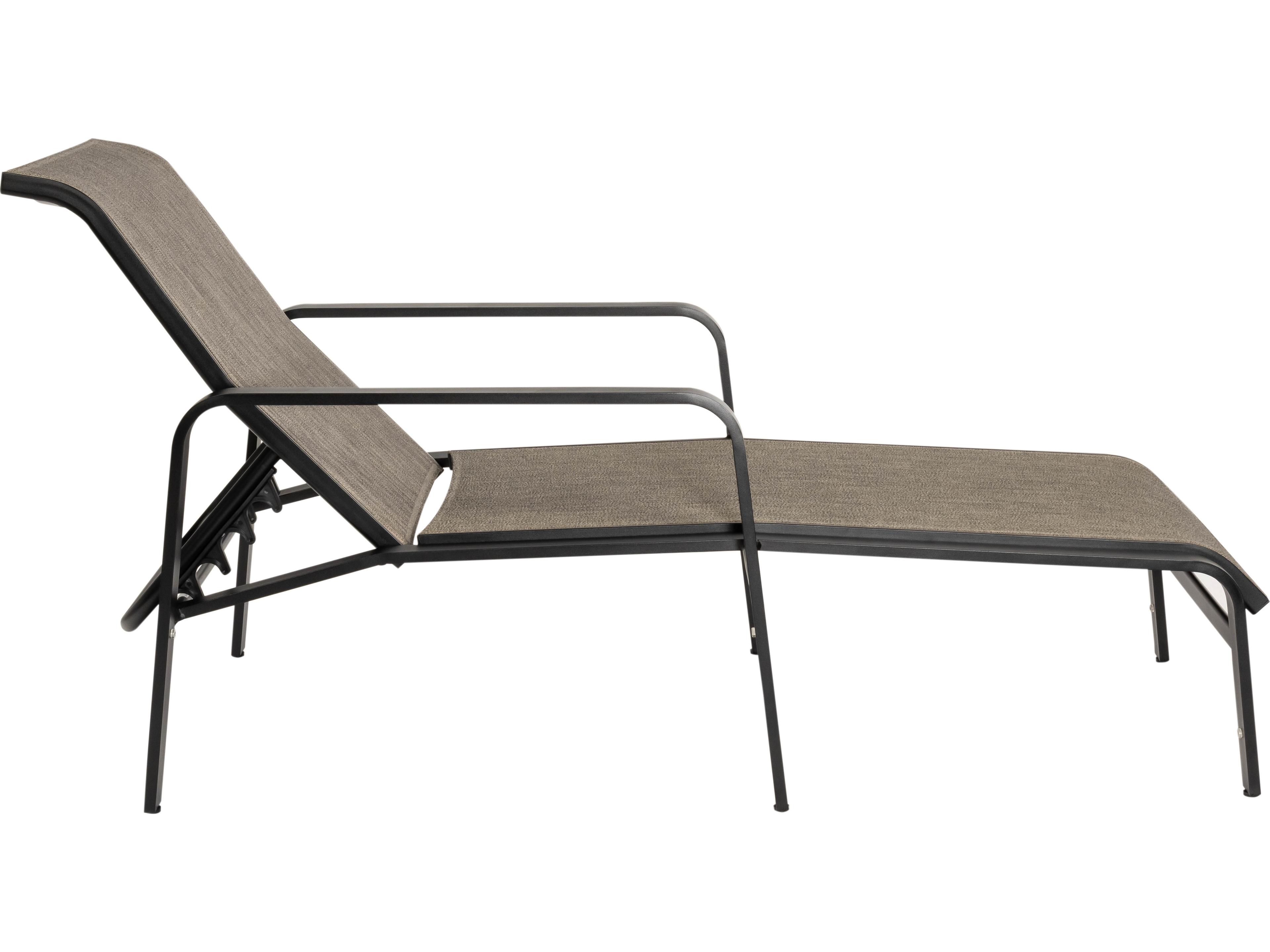Woodard Landings Sling Aluminum Stackable Adjustable Outdoor Patio Chaise Lounge