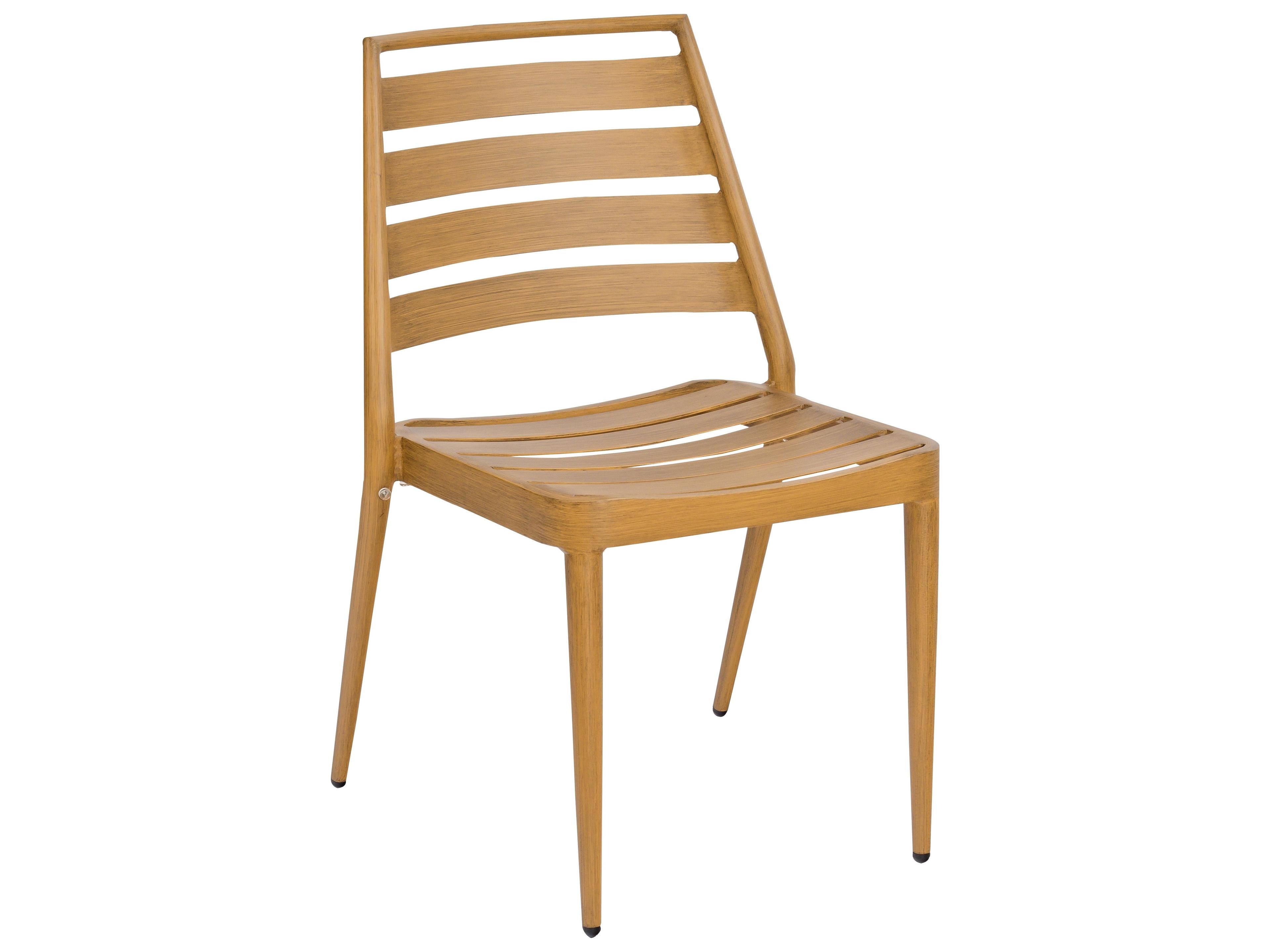 Woodard Slat Aluminum Stackable Patio Dining Side Chair