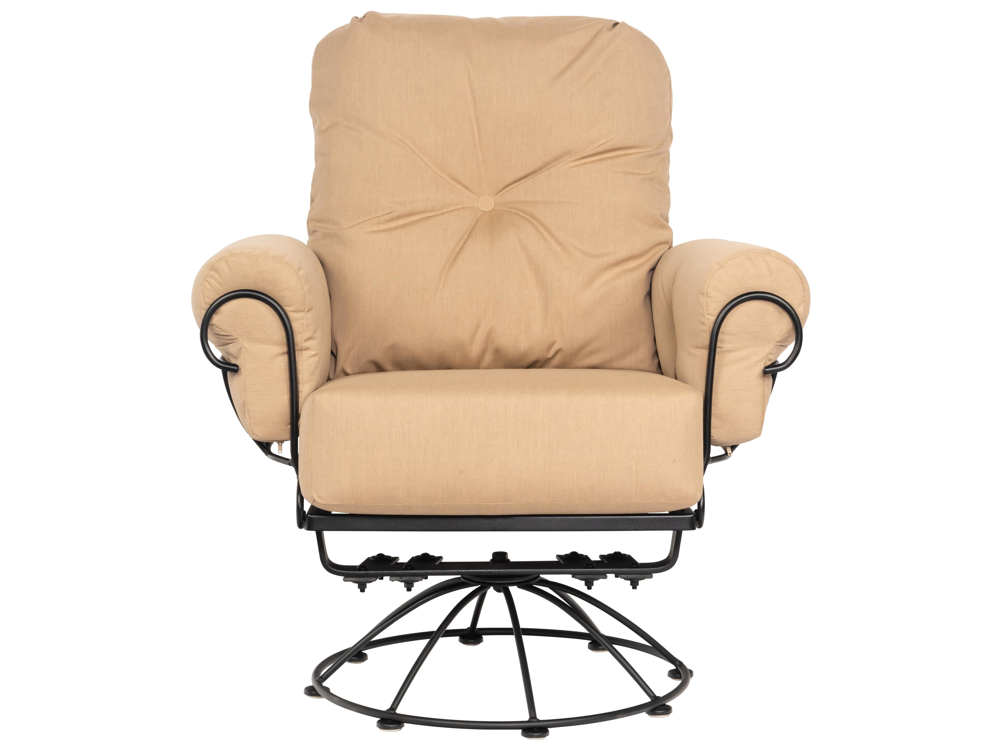 Woodard Terrace Cushion Wrought Iron Smaller Swivel Rocker Outdoor Patio Lounge Chair