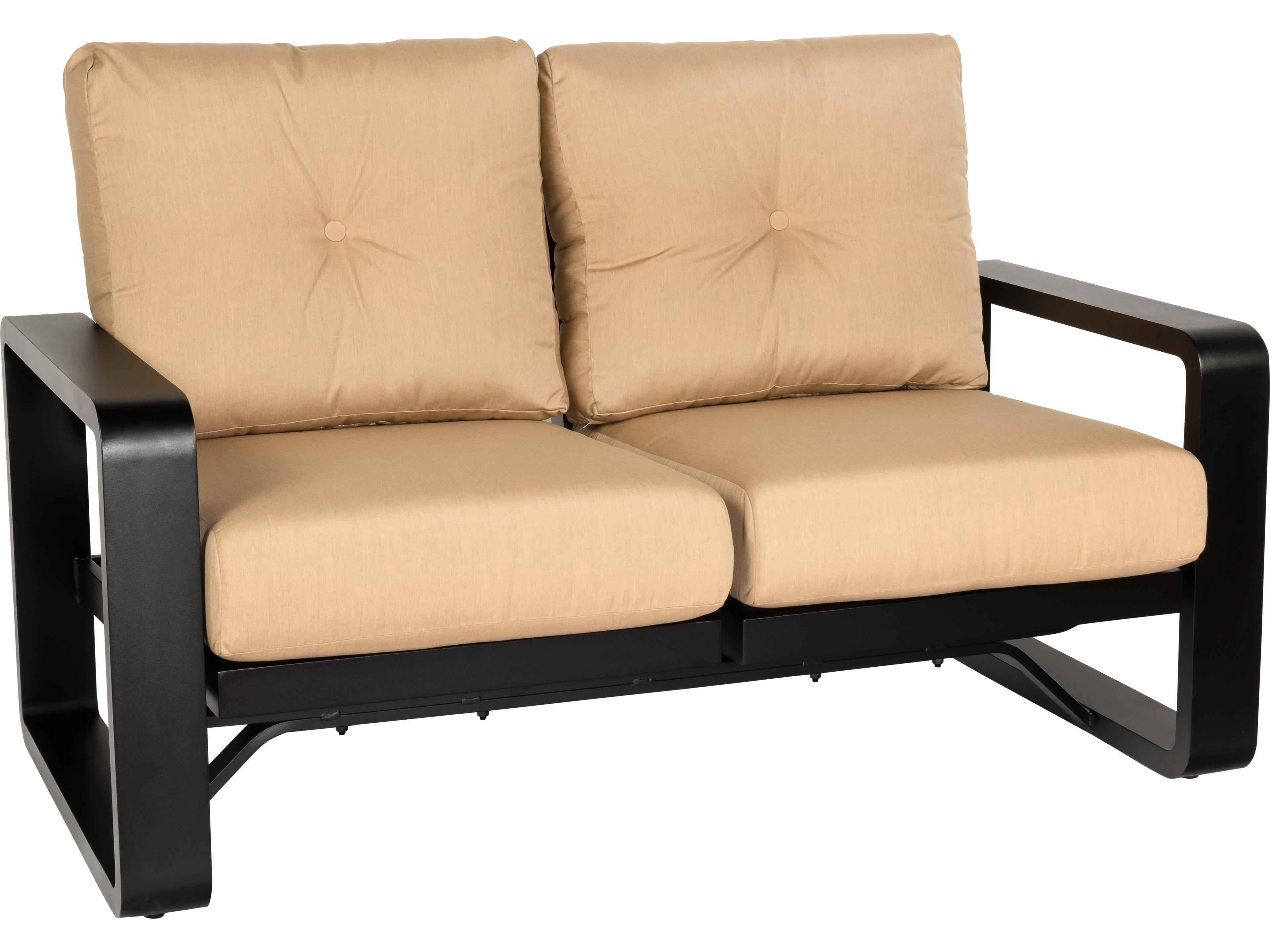 Woodard Vale Cushion Aluminum Dual Rocker Patio Loveseat
