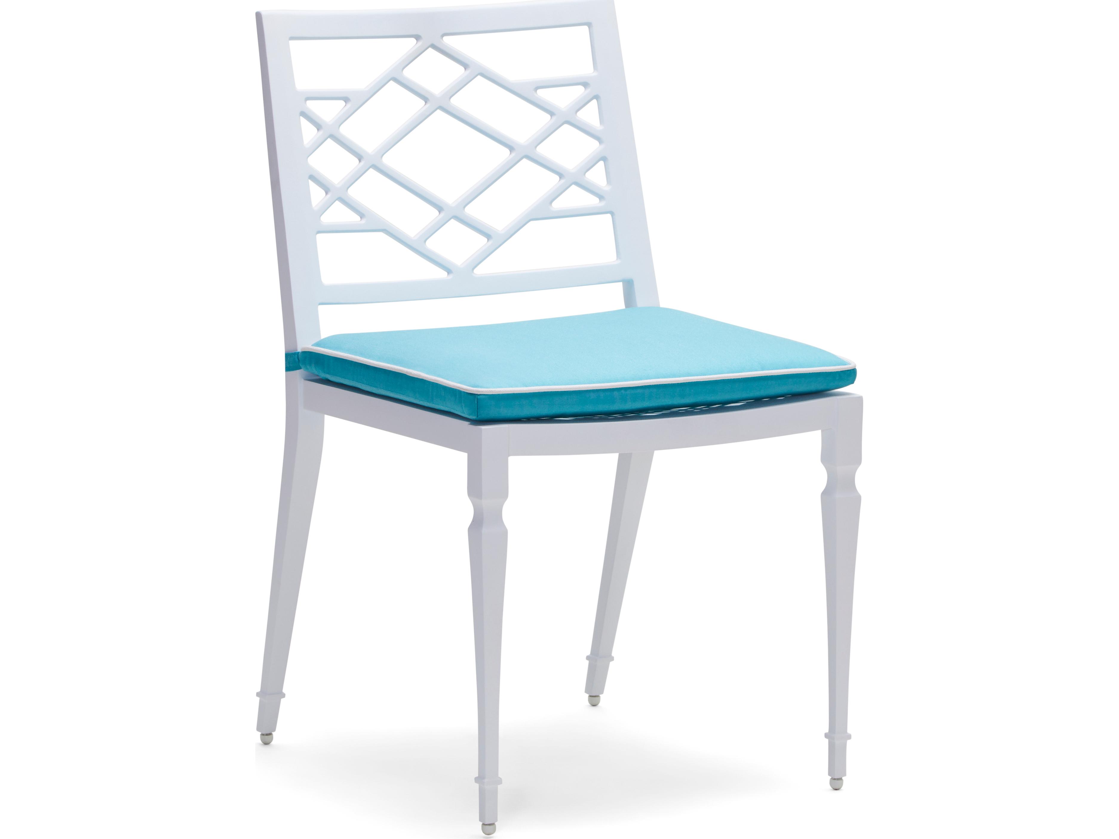Woodard Alexa Hampton Tuoro Aluminum Patio Dining Side Chair with Optional Seat Cushions