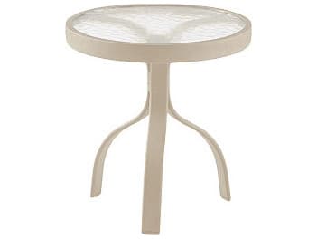 Woodard Aluminum Deluxe Round Acrylic Top Outdoor End Table