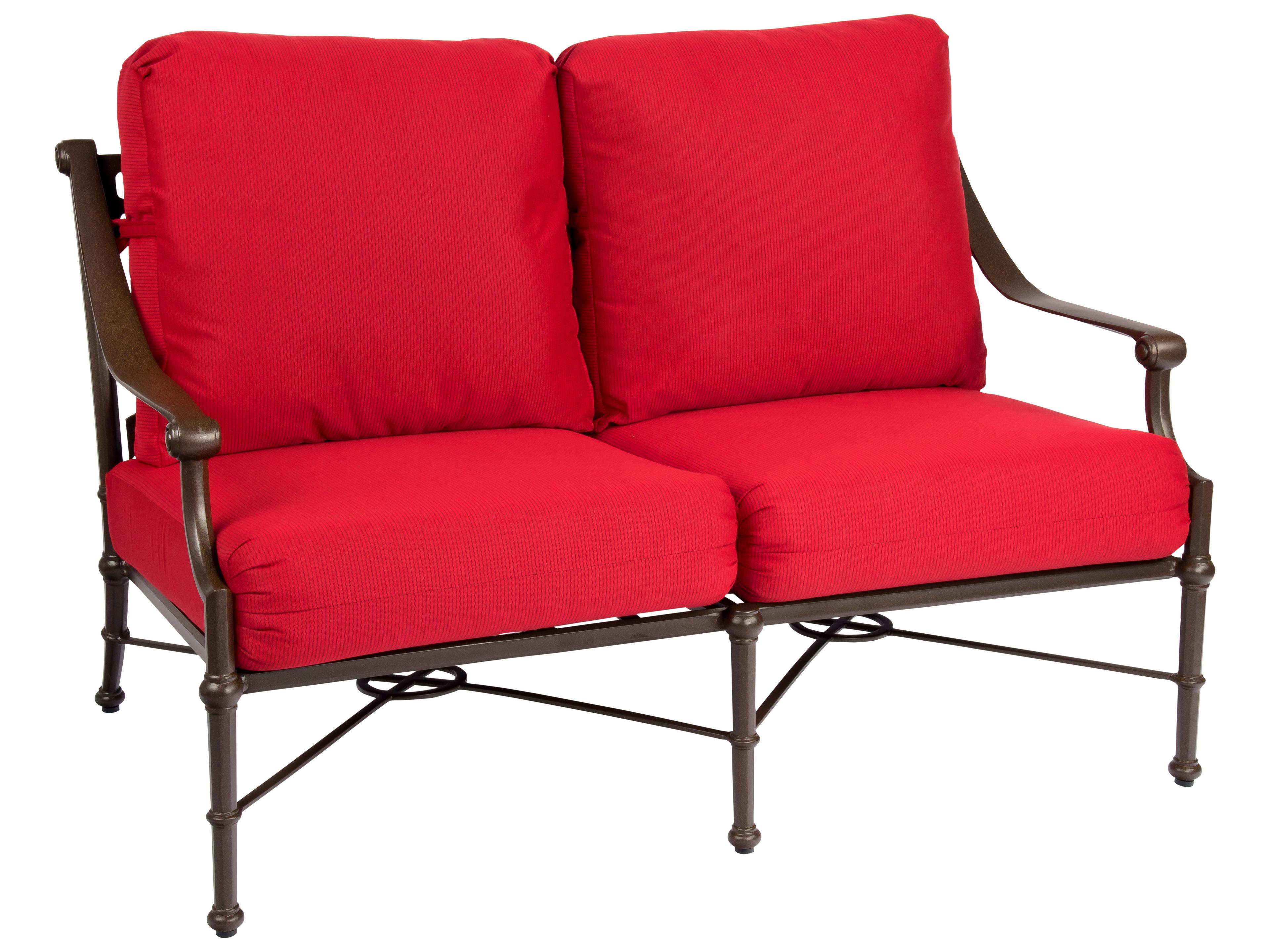 Woodard Delphi Cushion Cast Aluminum Patio Loveseat
