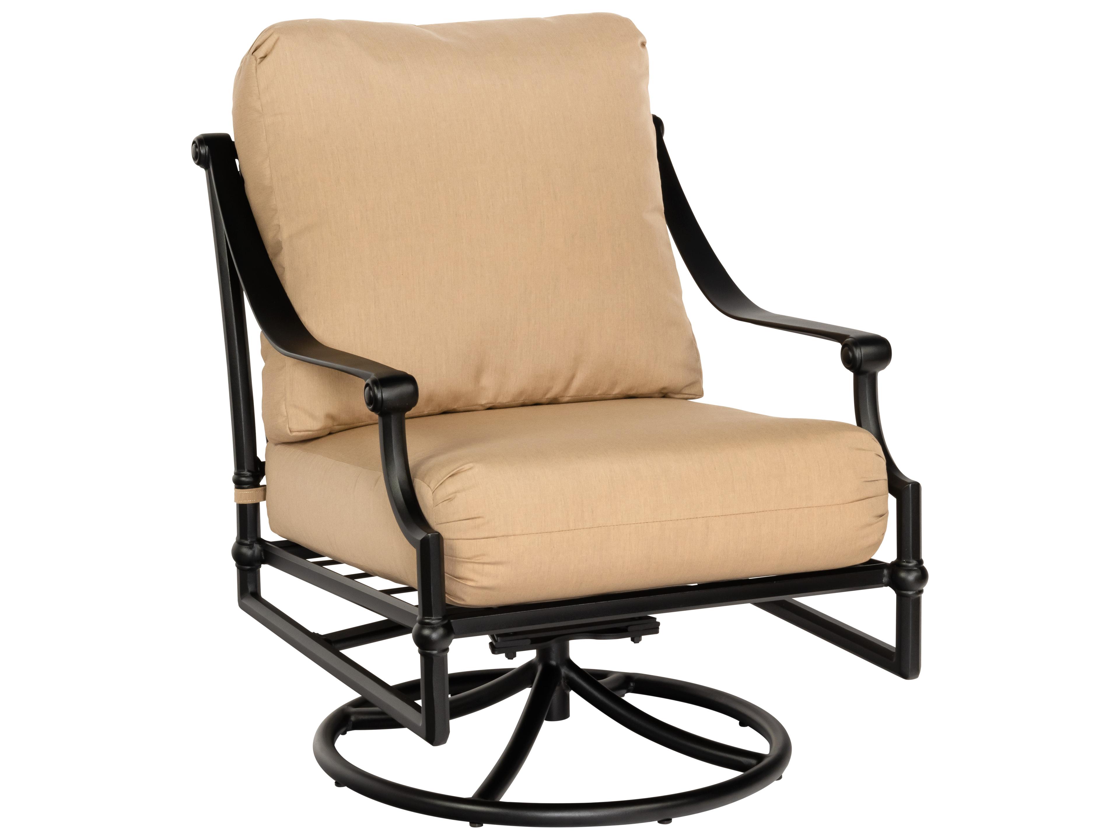 Woodard Delphi Cushion Cast Aluminum Swivel Rocker Patio Lounge Chair