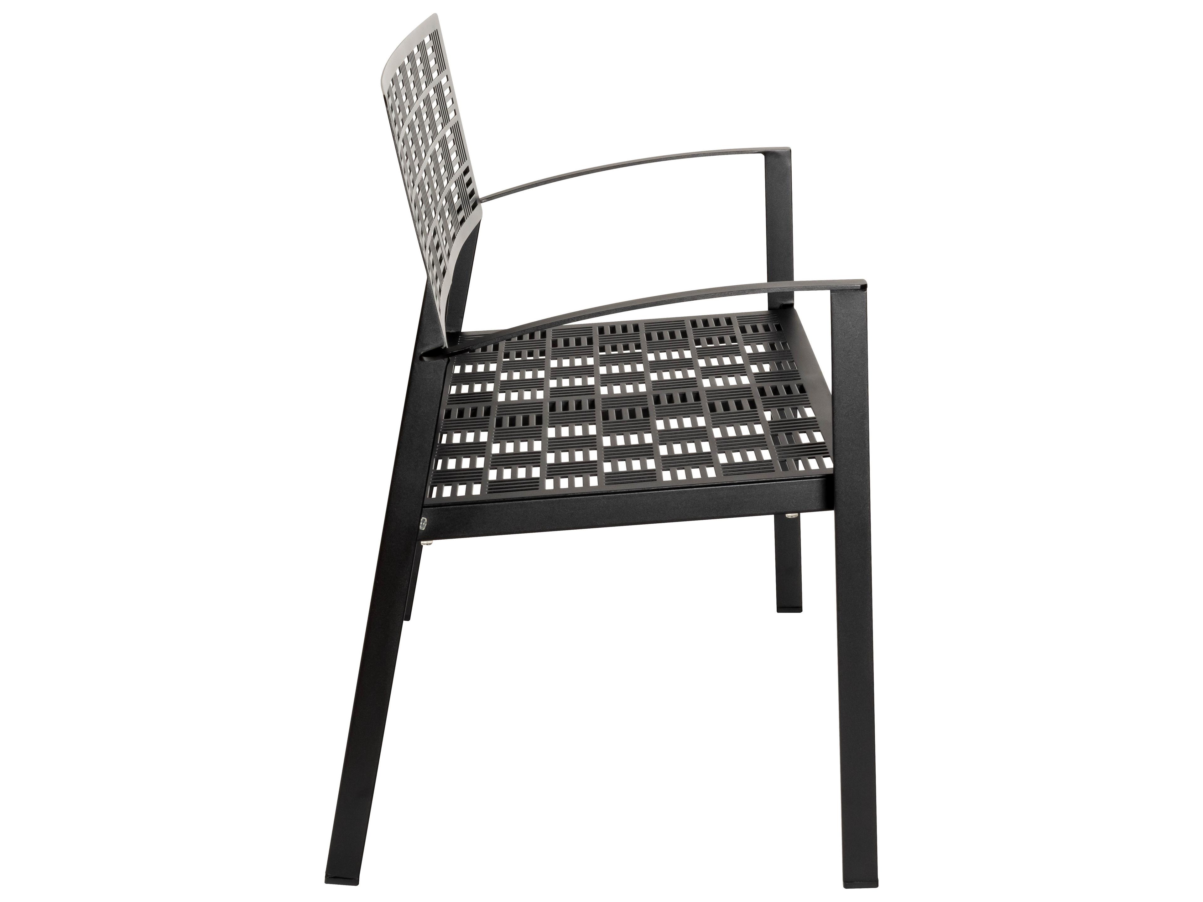 Woodard New Century Wrought Iron Stackable Outdoor Patio Bench