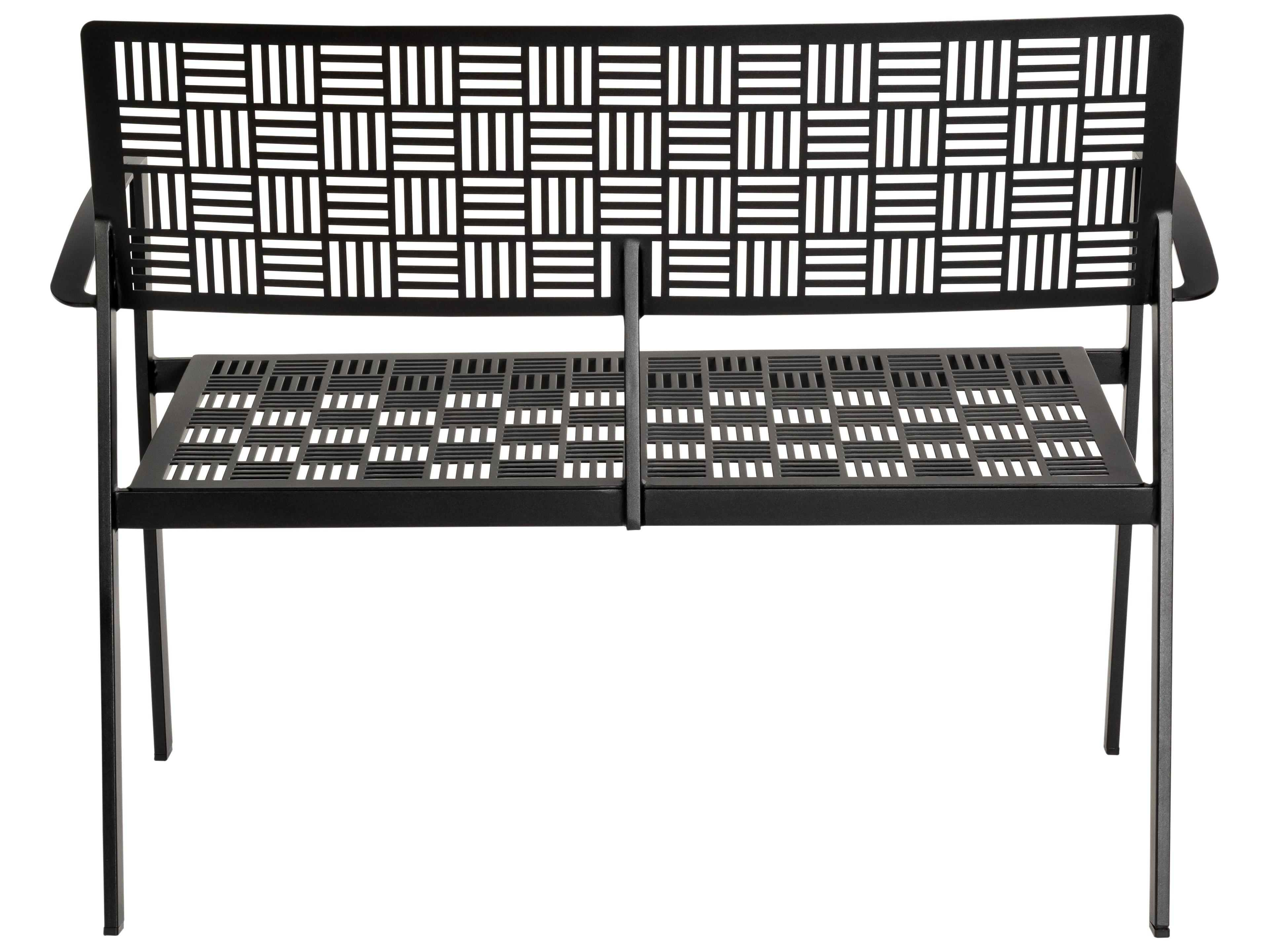 Woodard New Century Wrought Iron Stackable Outdoor Patio Bench