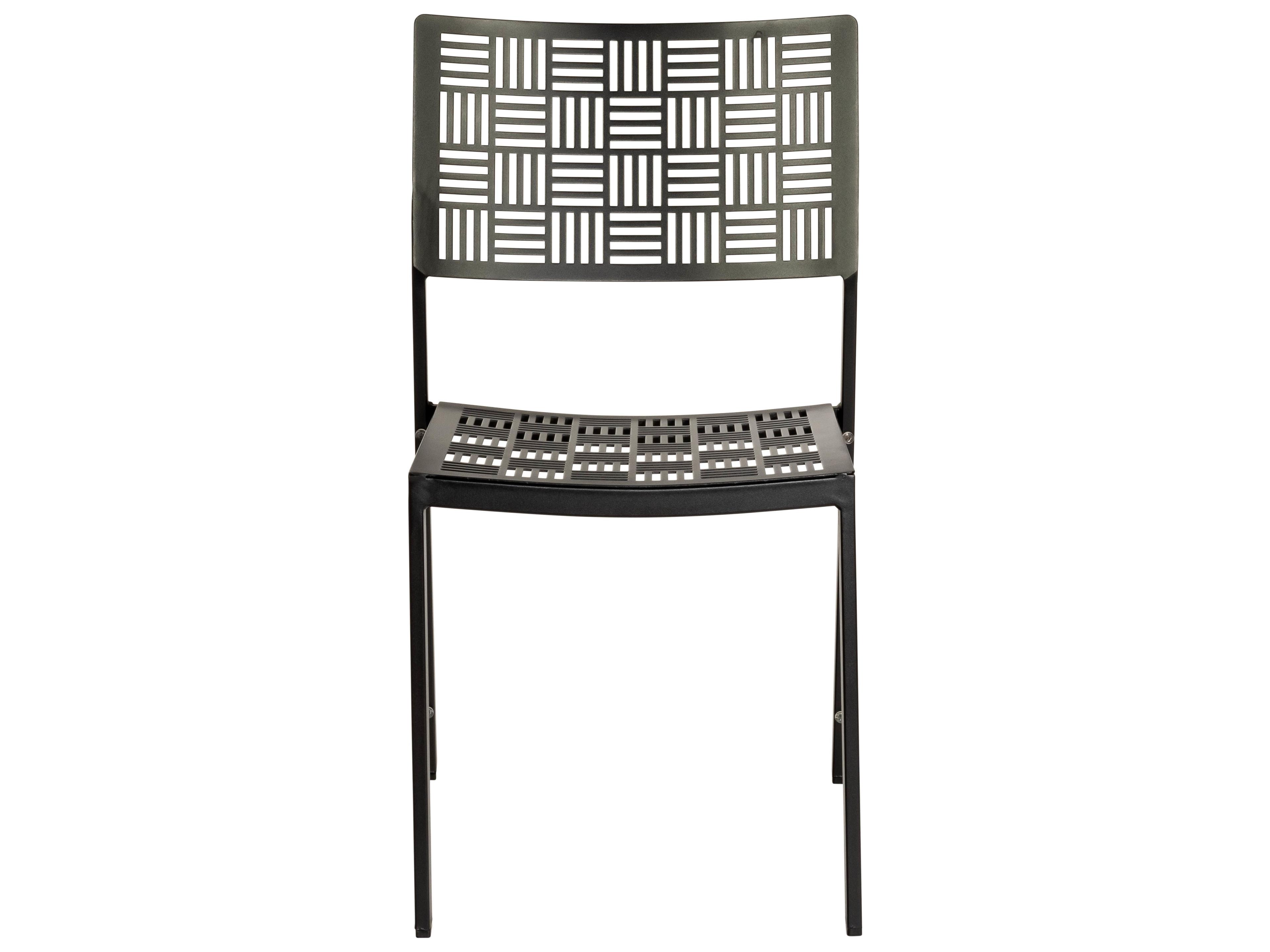 Woodard New Century Wrought Iron Stackable Patio Dining Side Chair