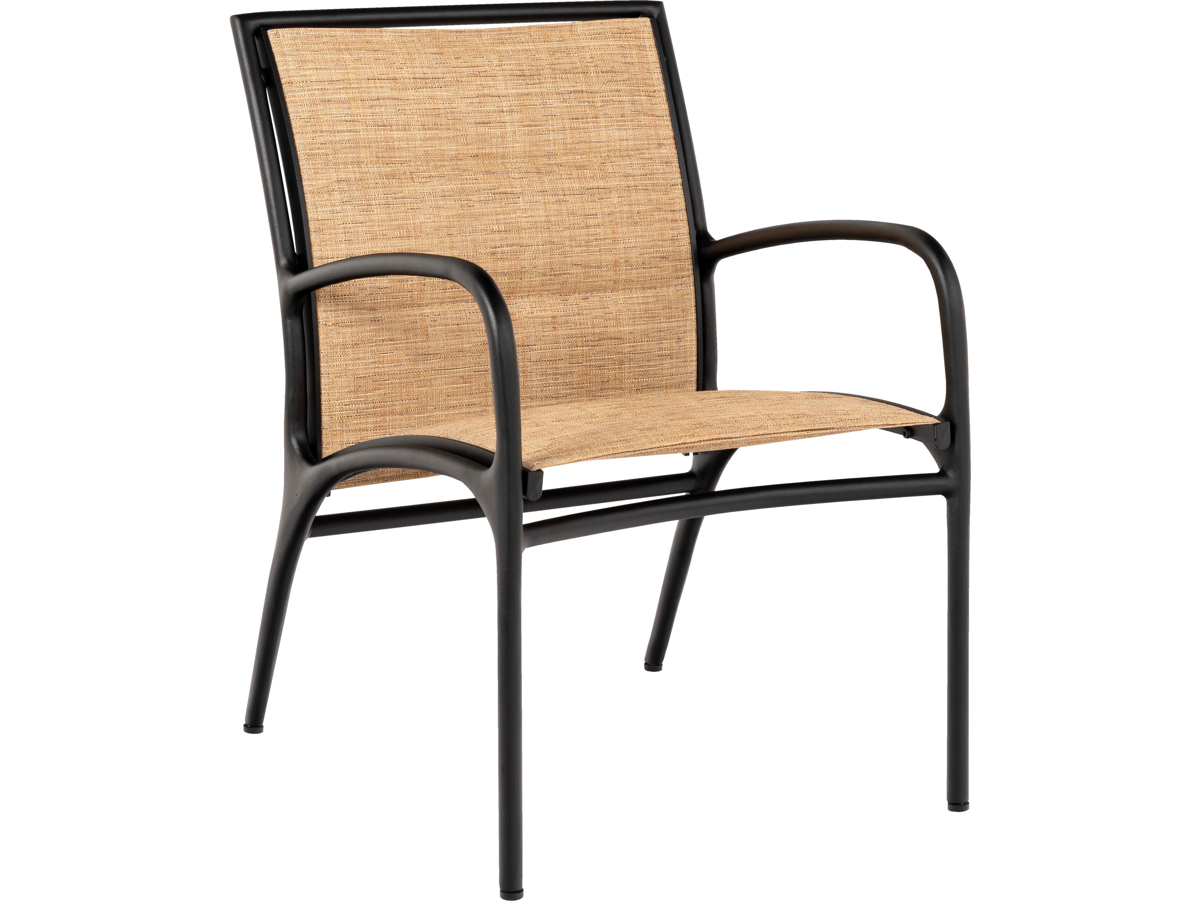 Woodard Orion Padded Sling Aluminum Outdoor Dining Arm Chair