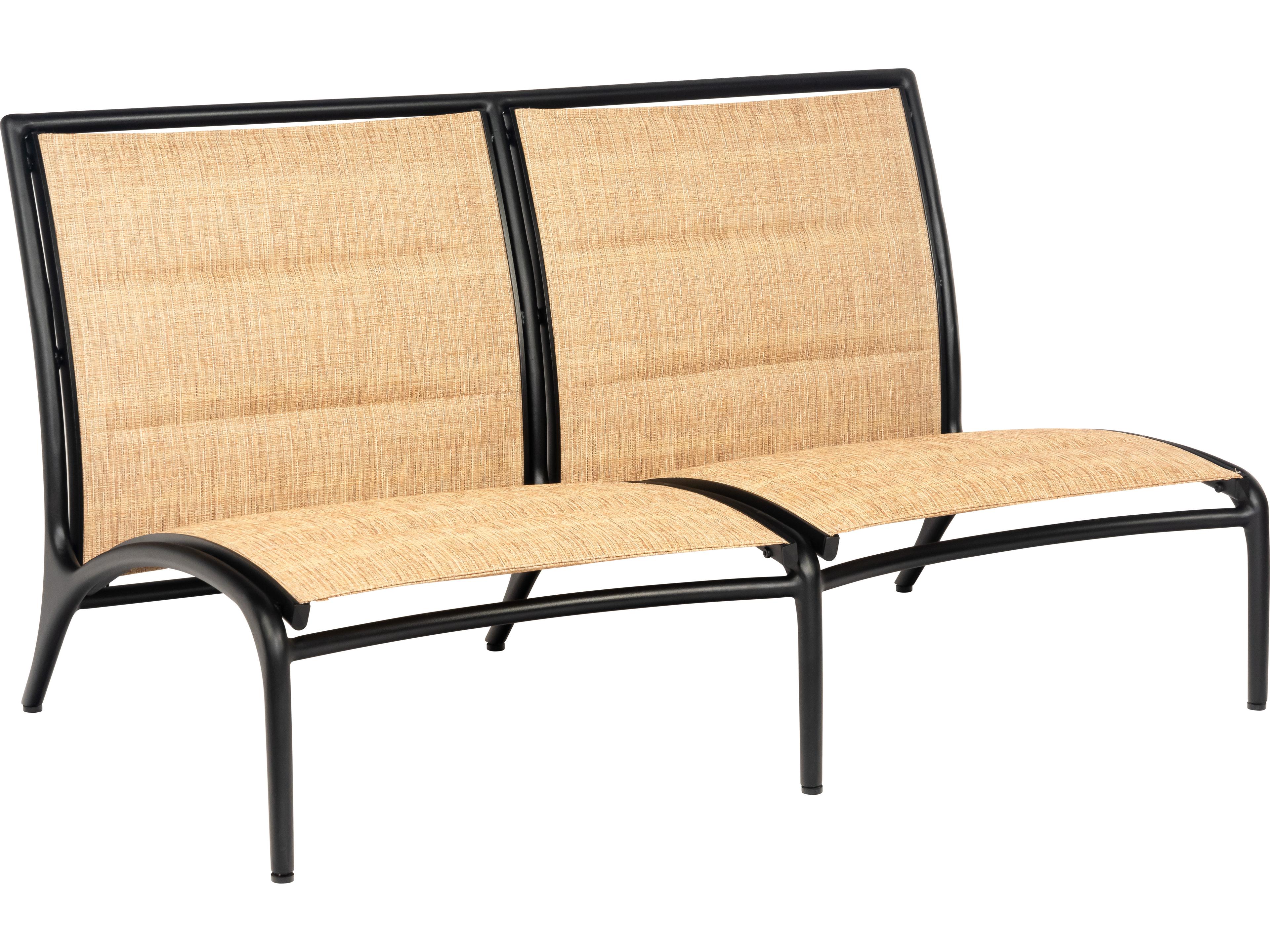 Woodard Orion Padded Sling Aluminum Modular Outdoor Patio Loveseat