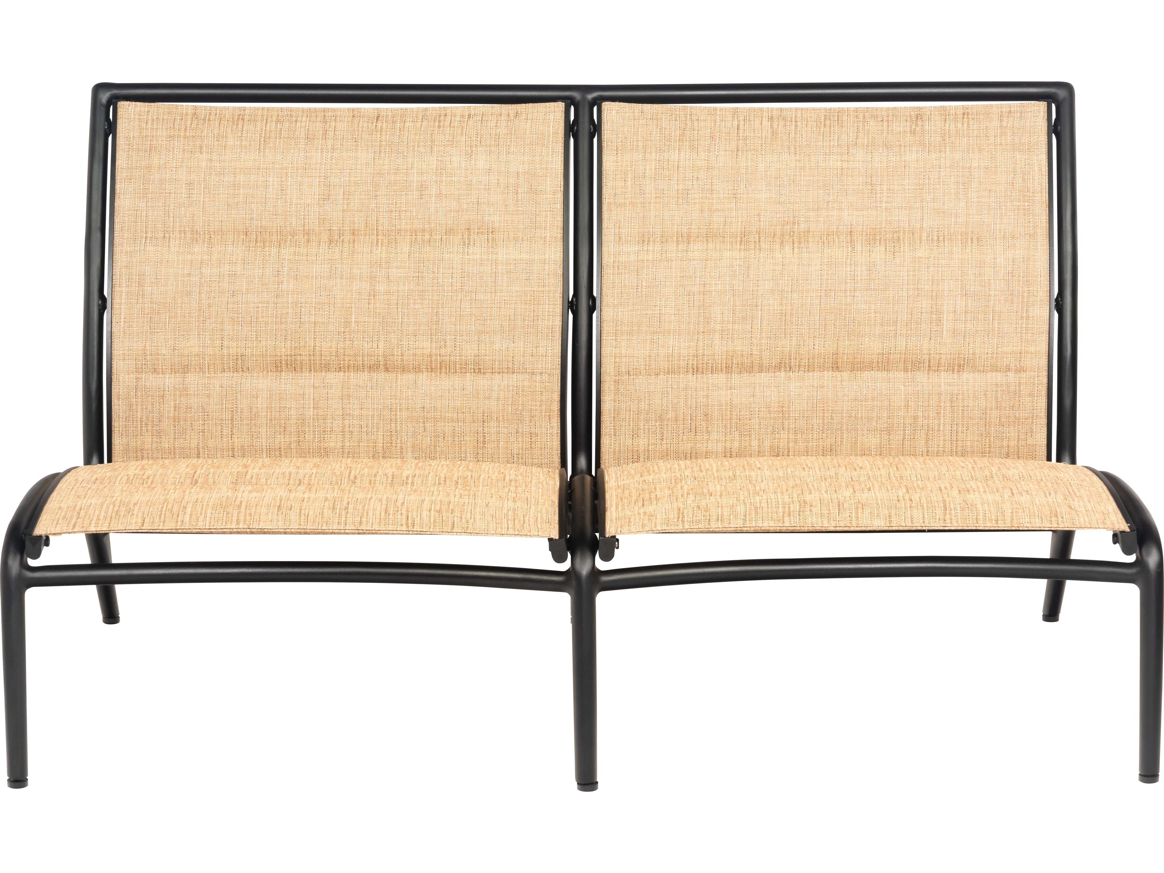 Woodard Orion Padded Sling Aluminum Modular Outdoor Patio Loveseat