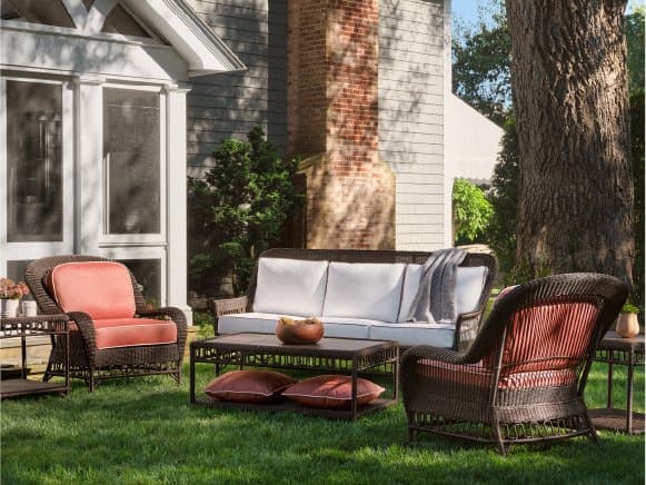 Woodard Alexa Hampton San Michele Wicker Patio Lounge Set