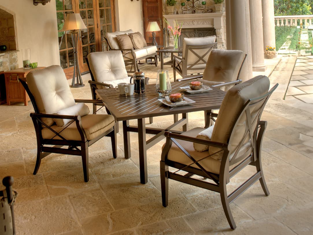 Woodard Andover Cushion Aluminum Outdoor Patio Dining Set