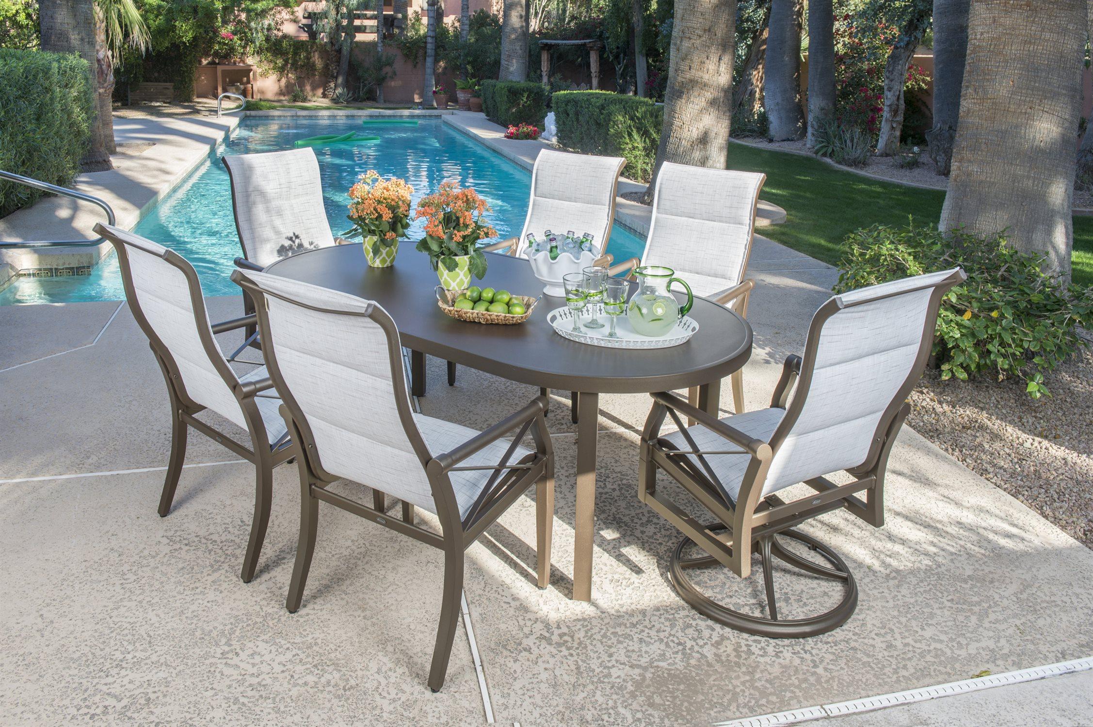 Woodard Andover Padded Sling Aluminum Patio Dining Set