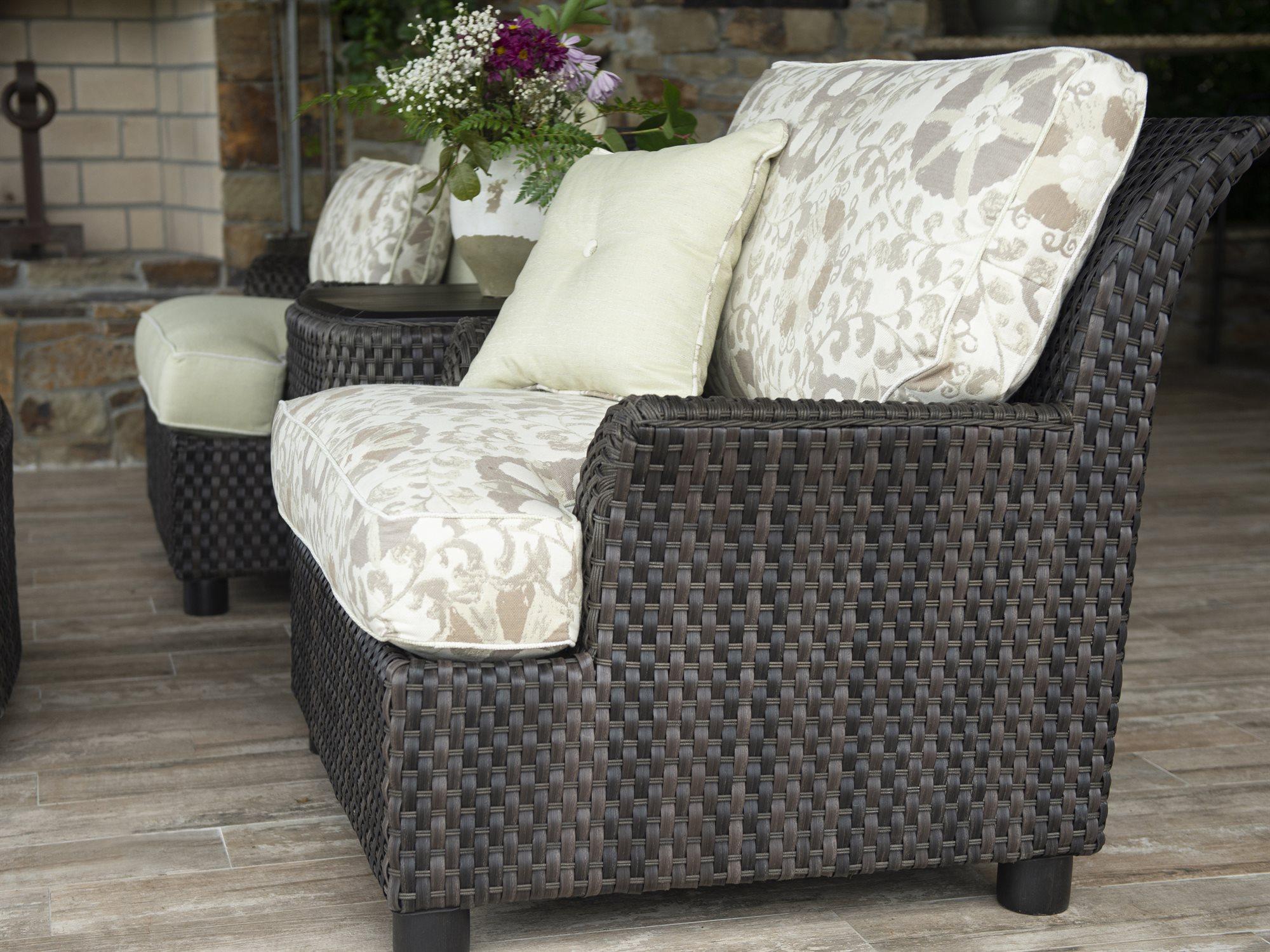 Woodard Whitecraft Aruba Wicker Amazon Mahogany Patio Lounge Set