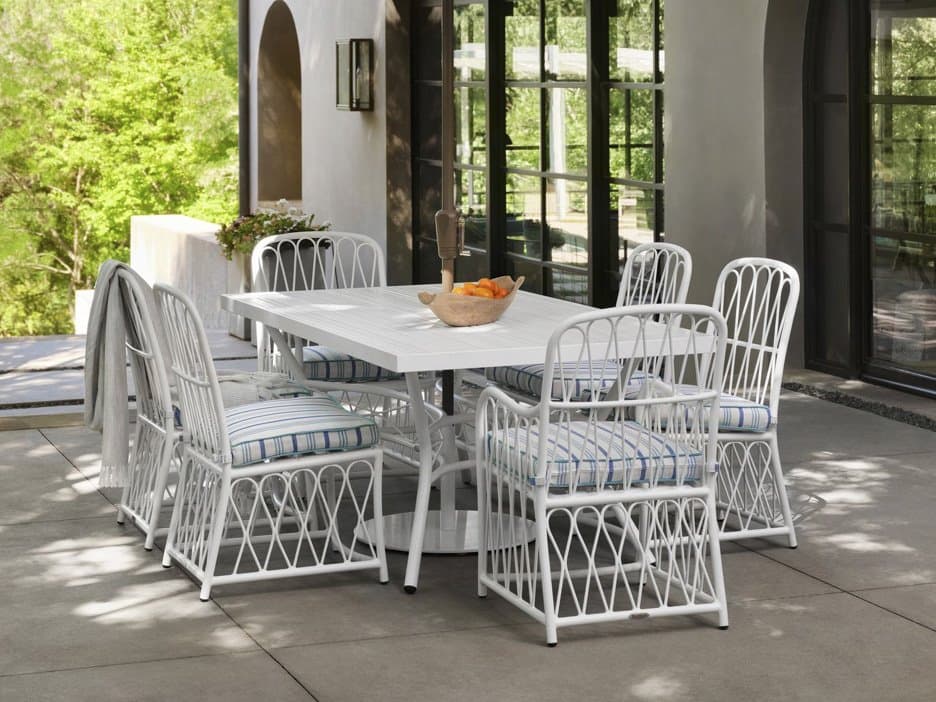 Woodard Cane Aluminum Outdoor Dining Set