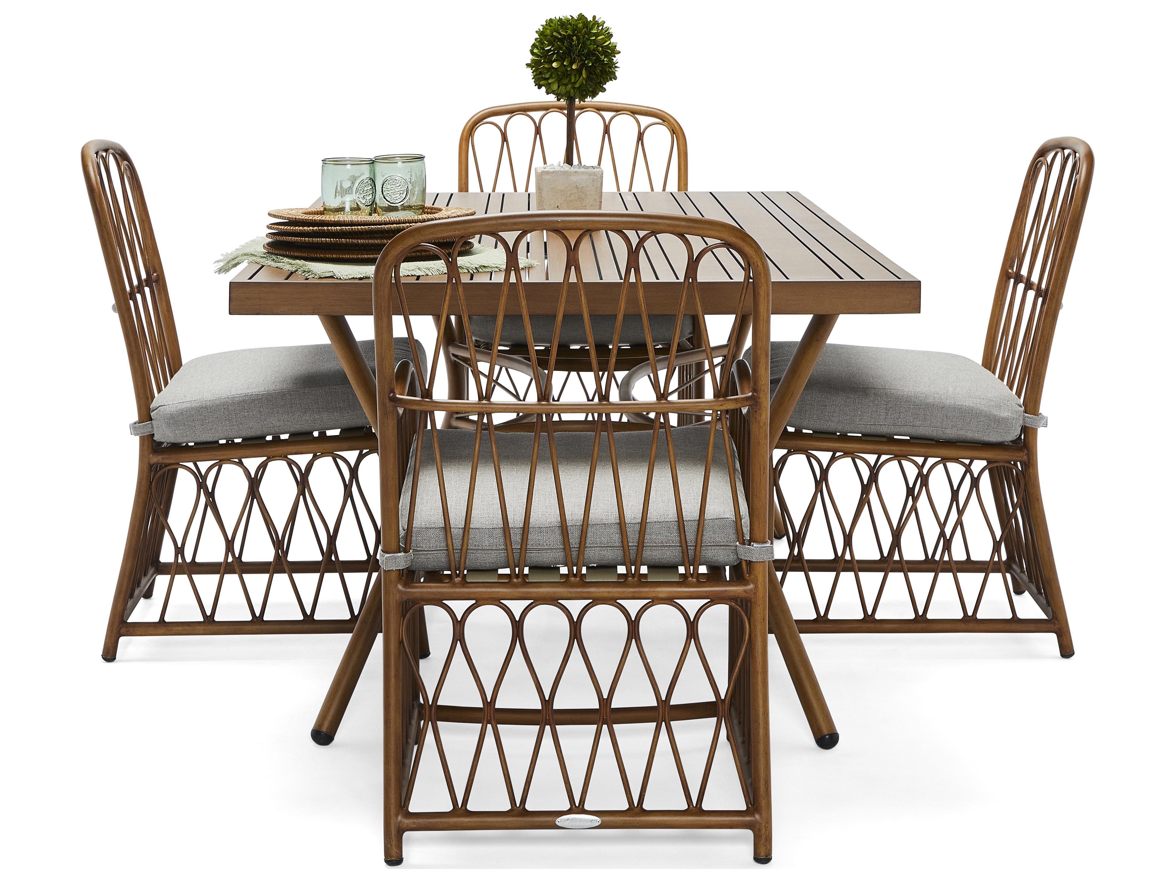 Woodard Cane Aluminum Outdoor Dining Set
