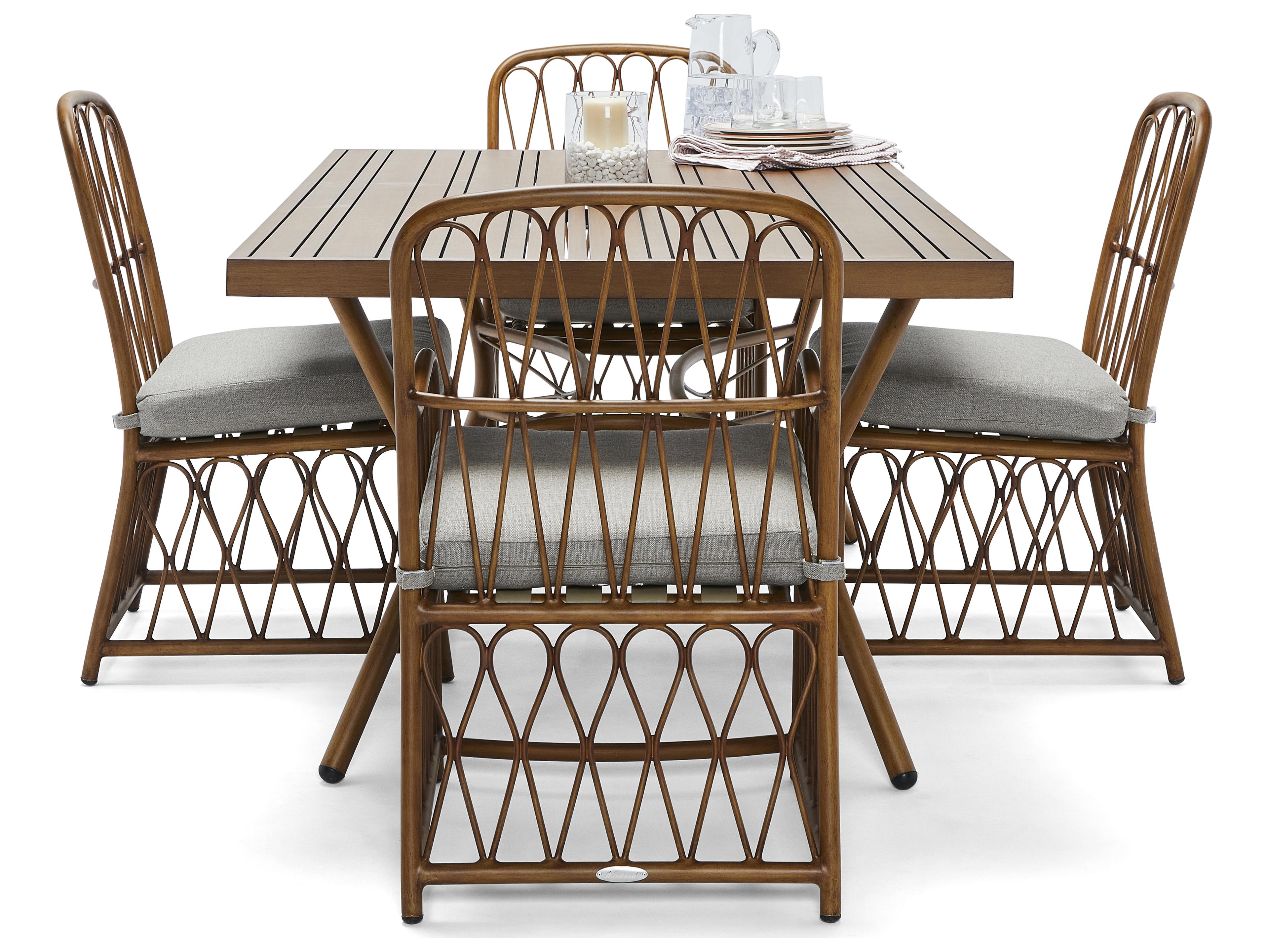 Woodard Cane Aluminum Outdoor Dining Set