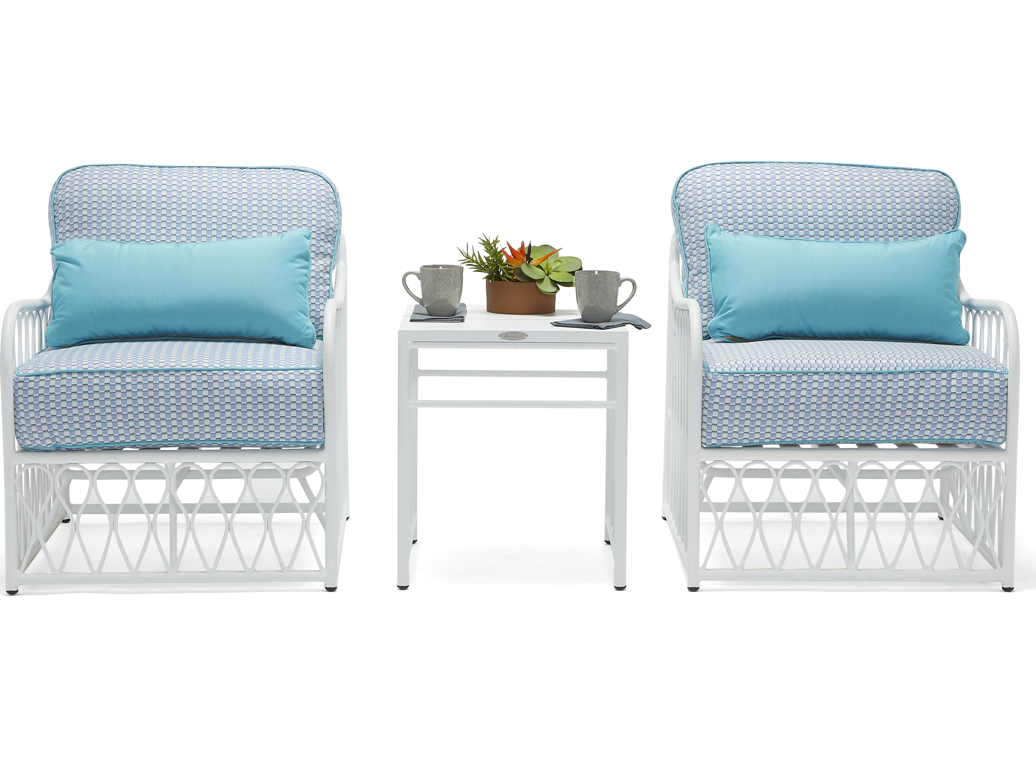 Woodard Cane Aluminum Cushion Outdoor Lounge Set