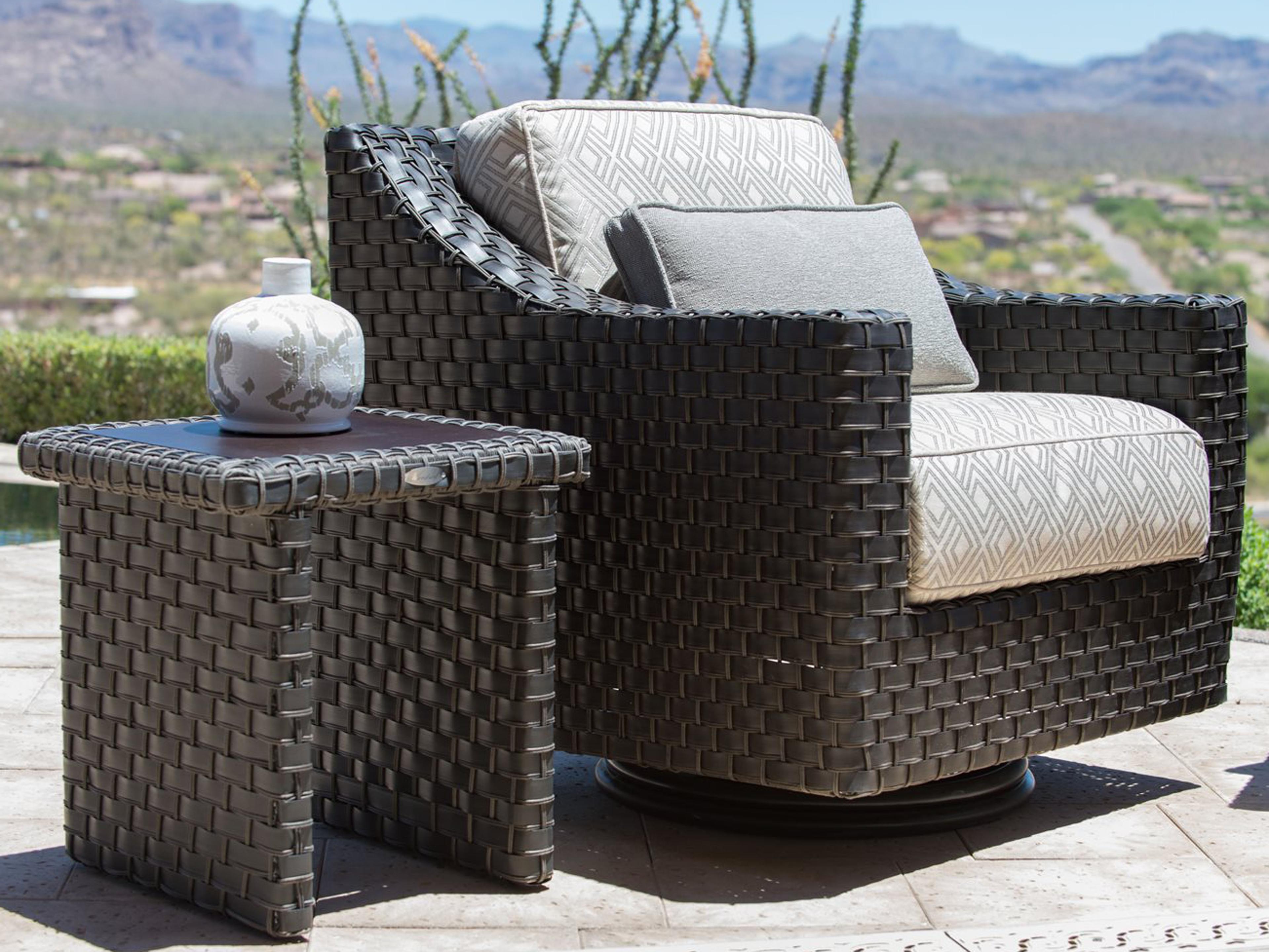 Woodard Cooper Wicker Amazon Mahogany Outdoor Lounge Set