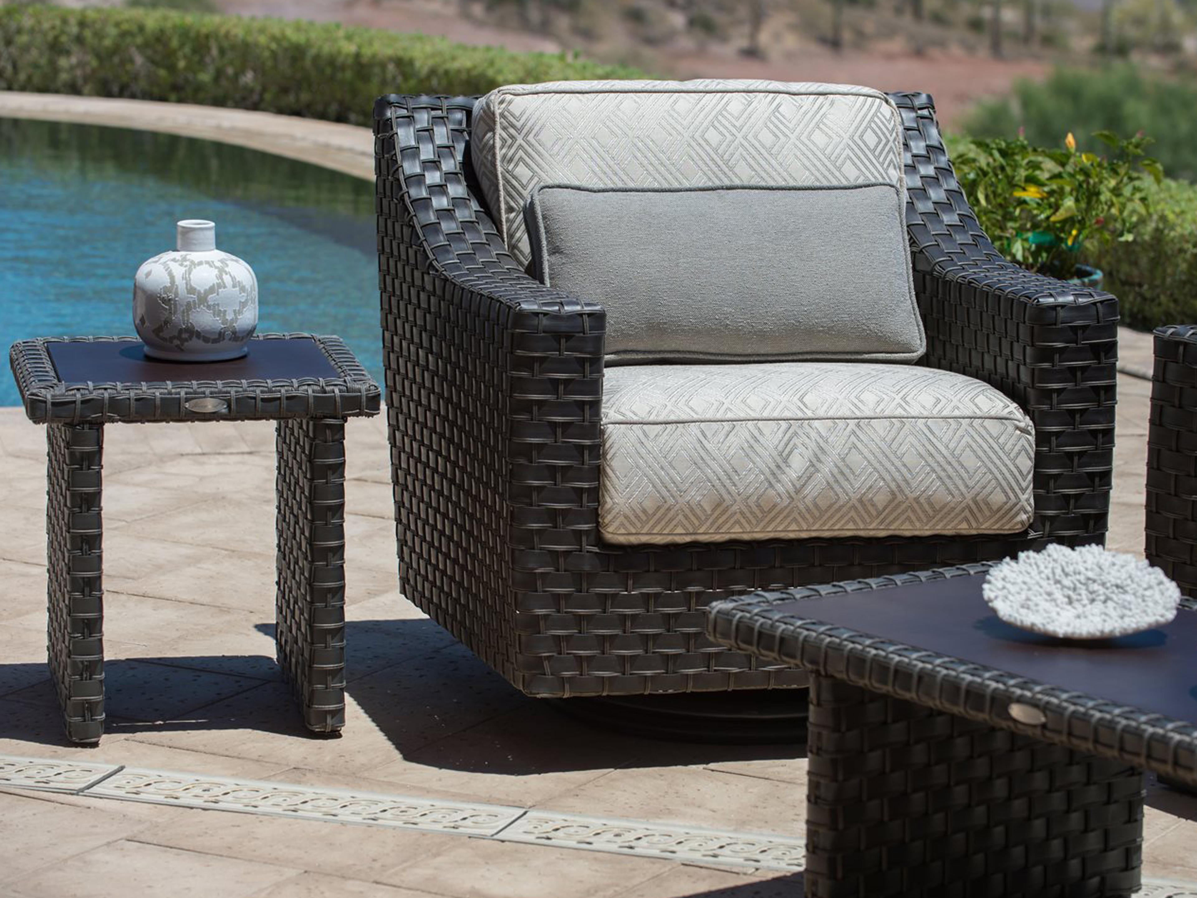 Woodard Cooper Wicker Amazon Mahogany Outdoor Lounge Set