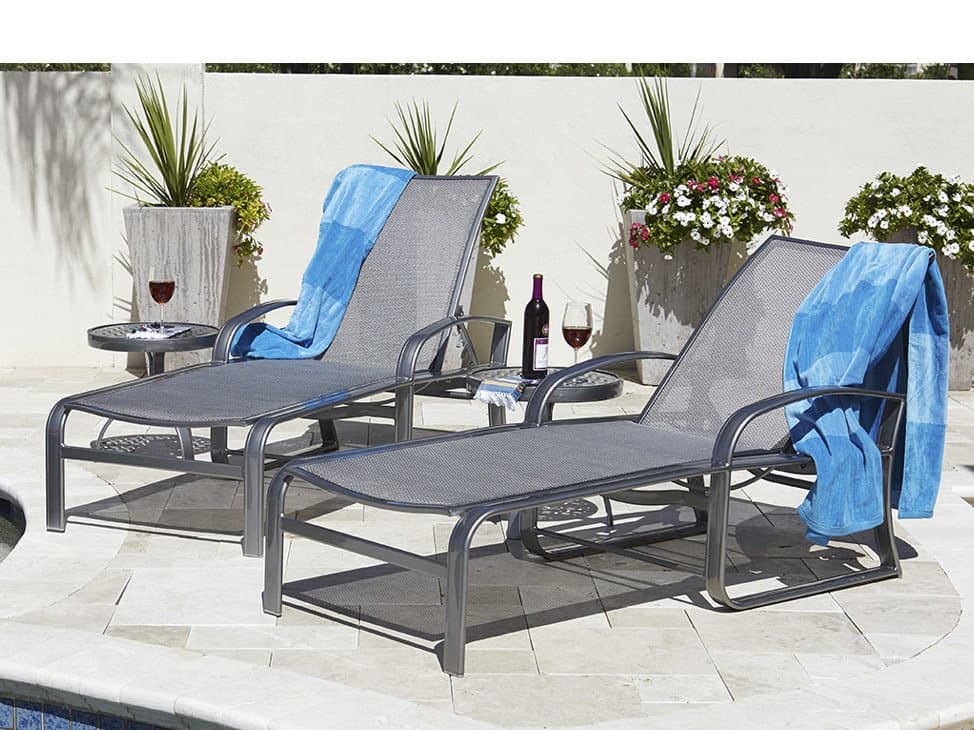 Woodard Cayman Isle Sling Aluminum Outdoor Lounge Set